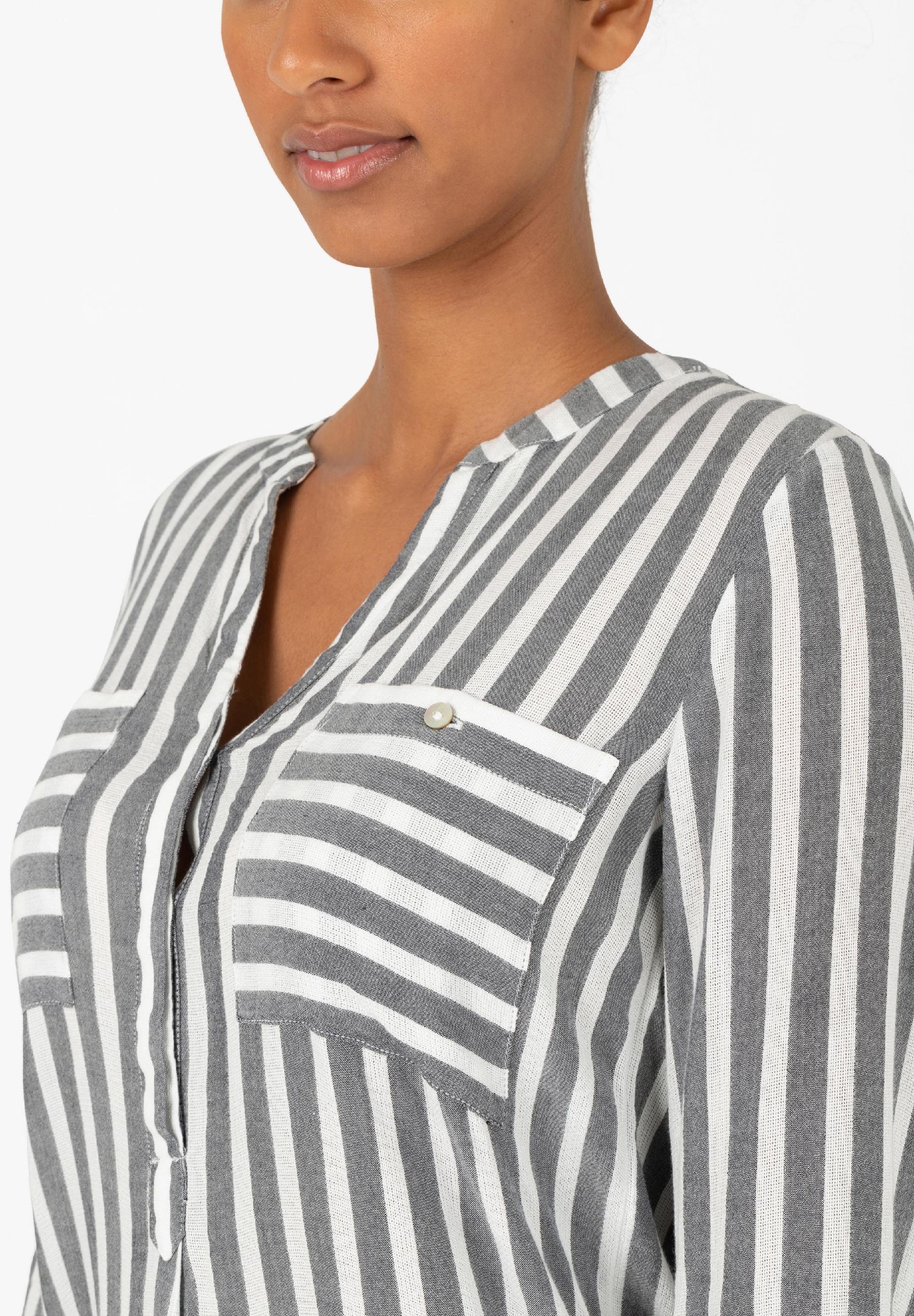 Striped Henley Blouse