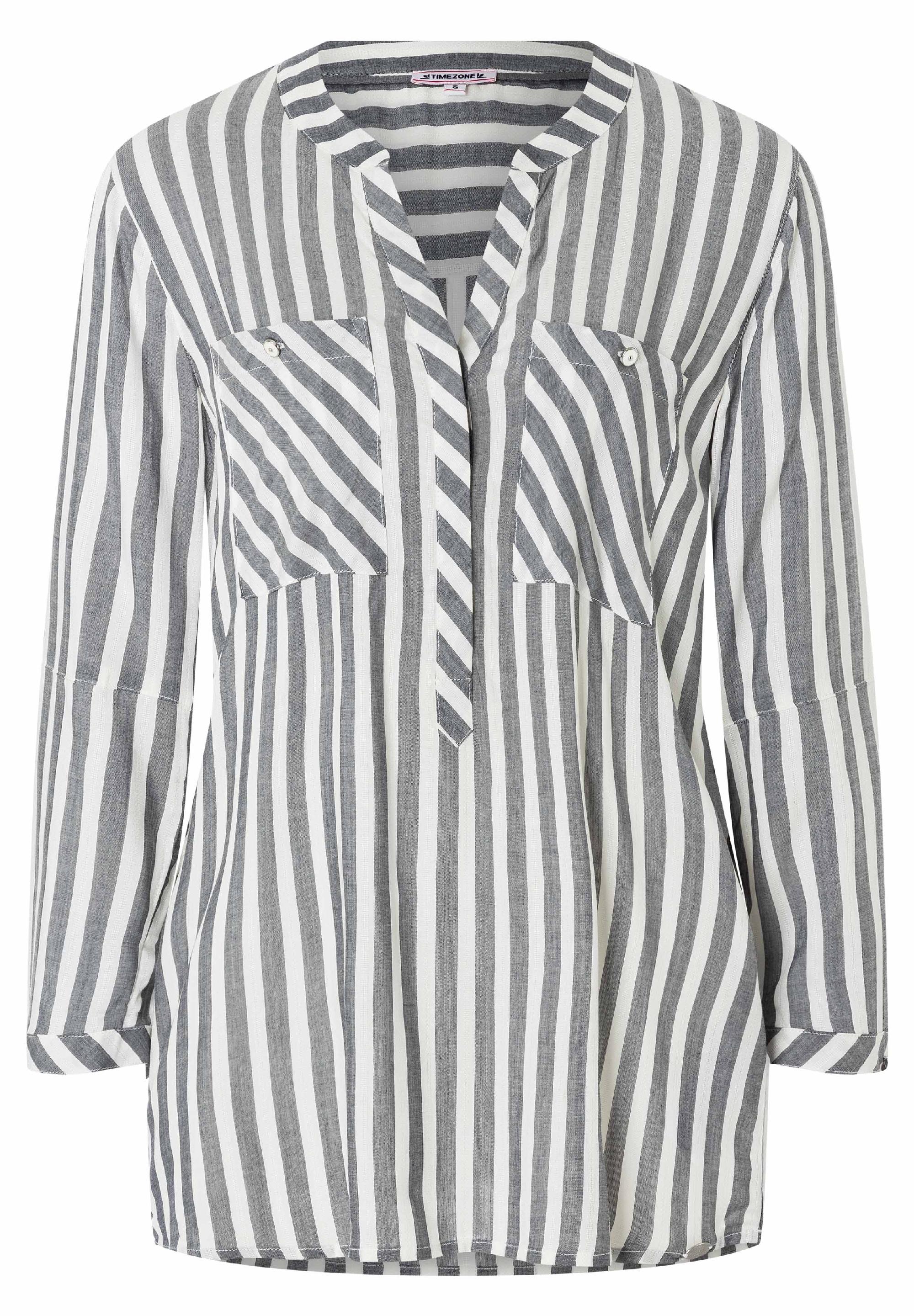 Striped Henley Blouse
