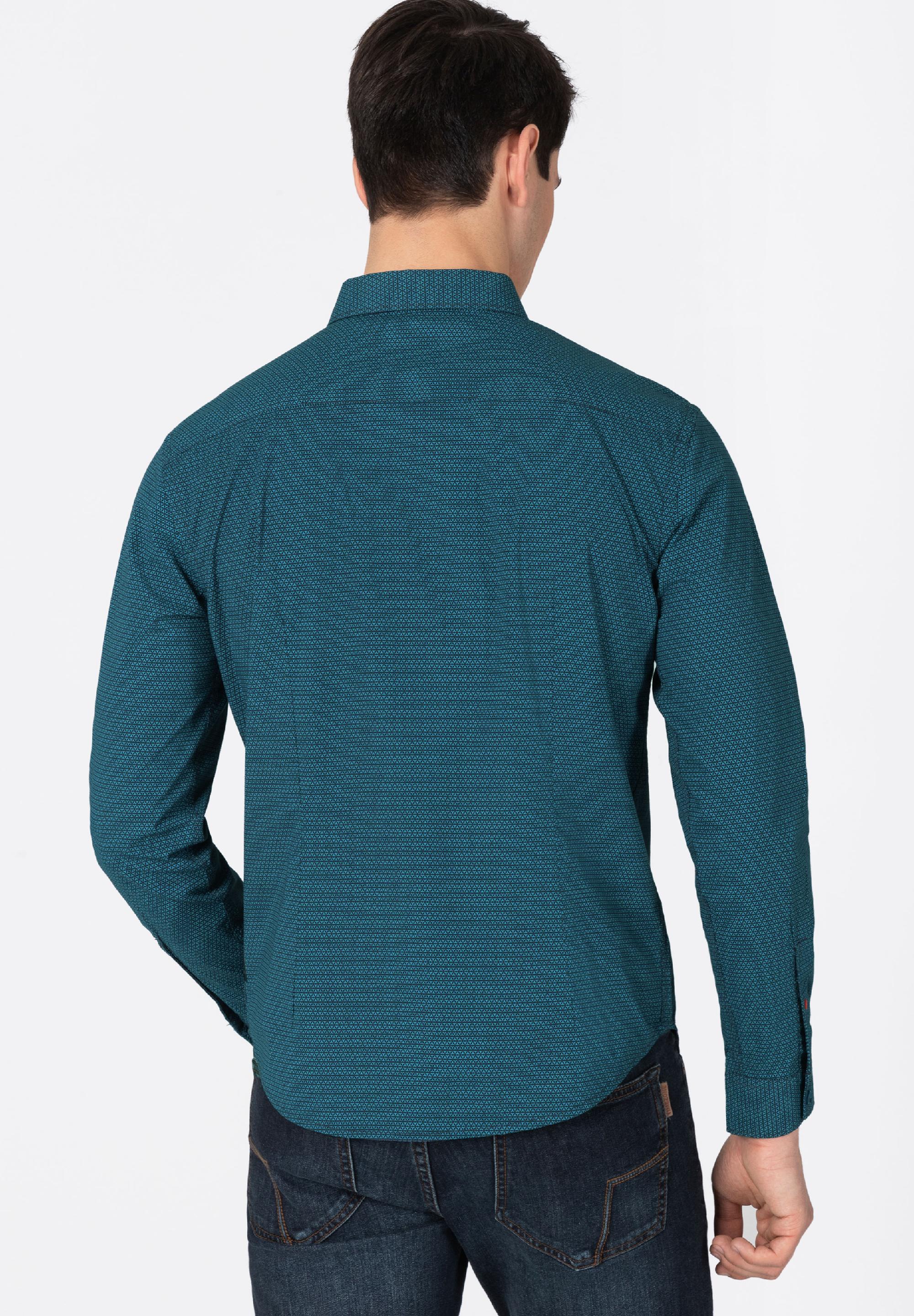 Printed Stretch Shirt - kent collar