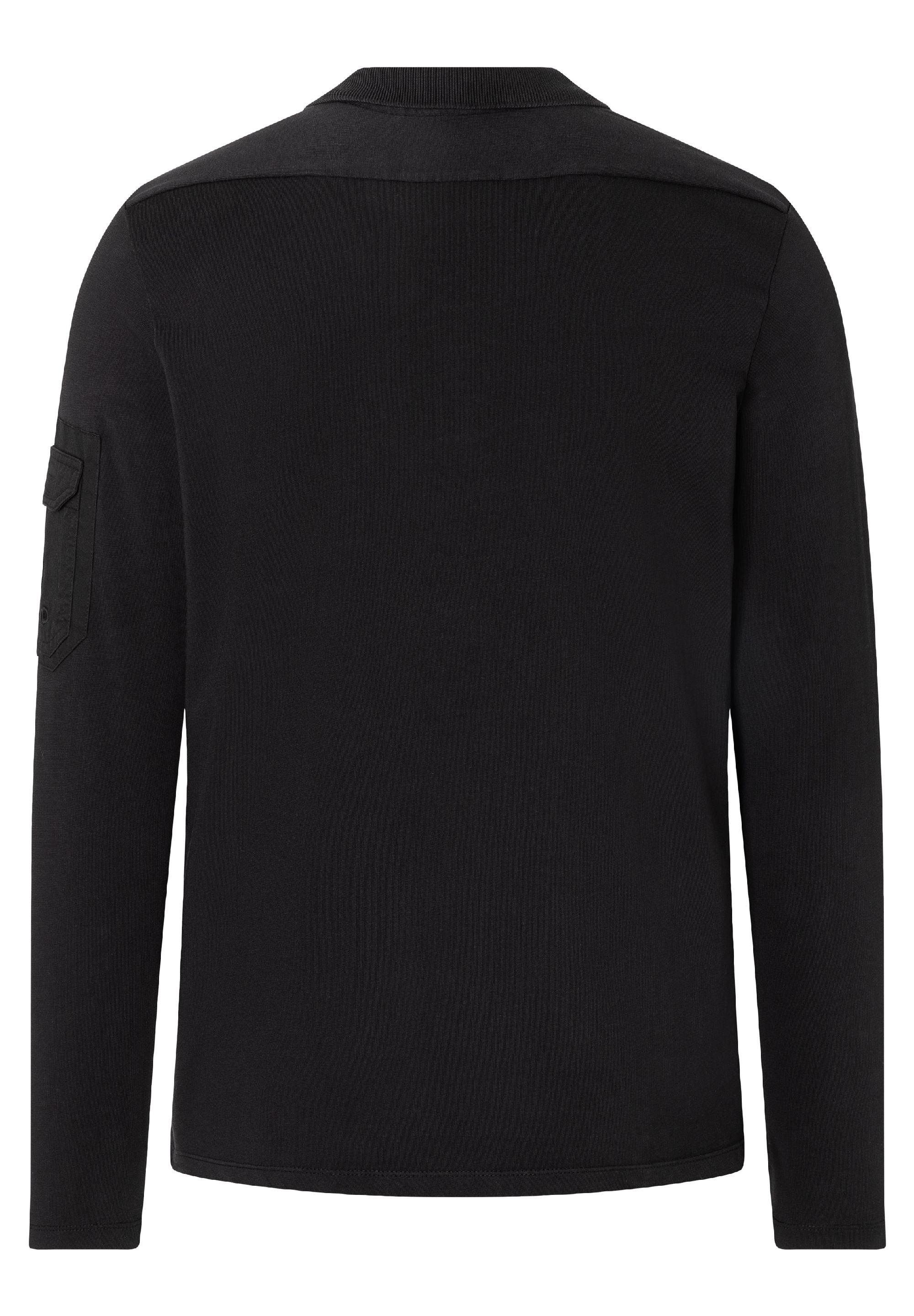 Fabric Mix Longsleeve Polo