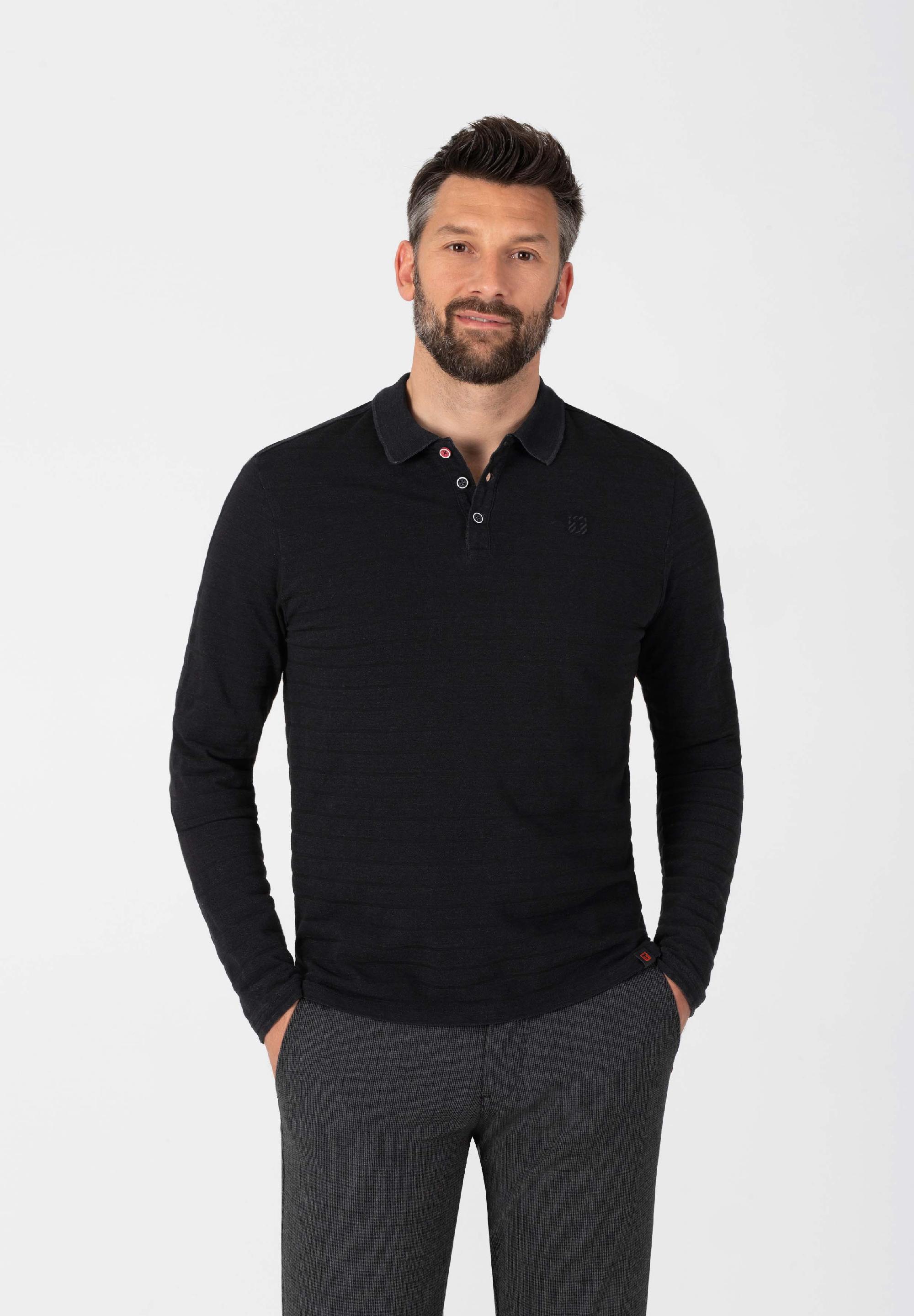 Tonal Stripe Longsleeve Polo