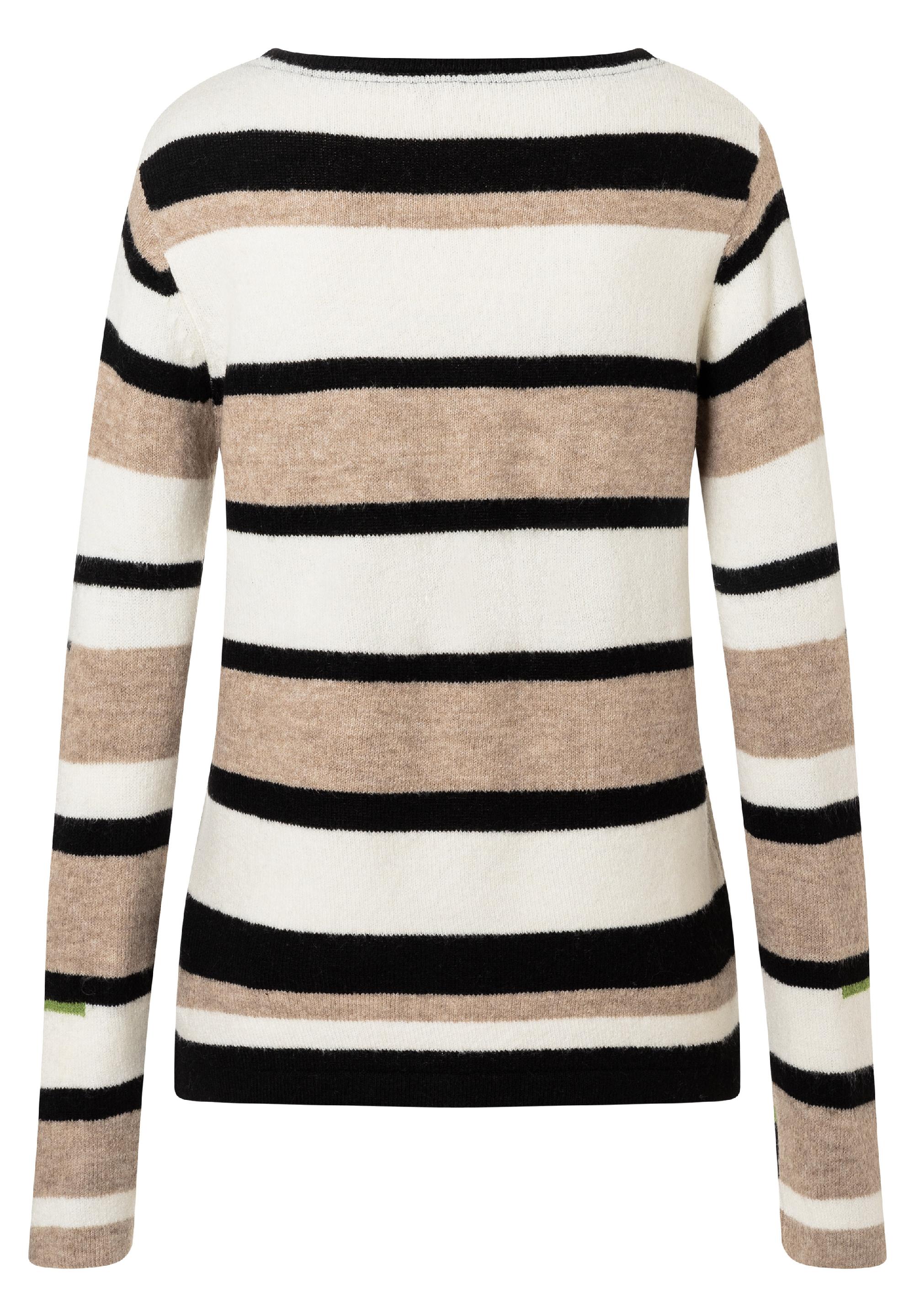Multistripe Boatneck Pullover