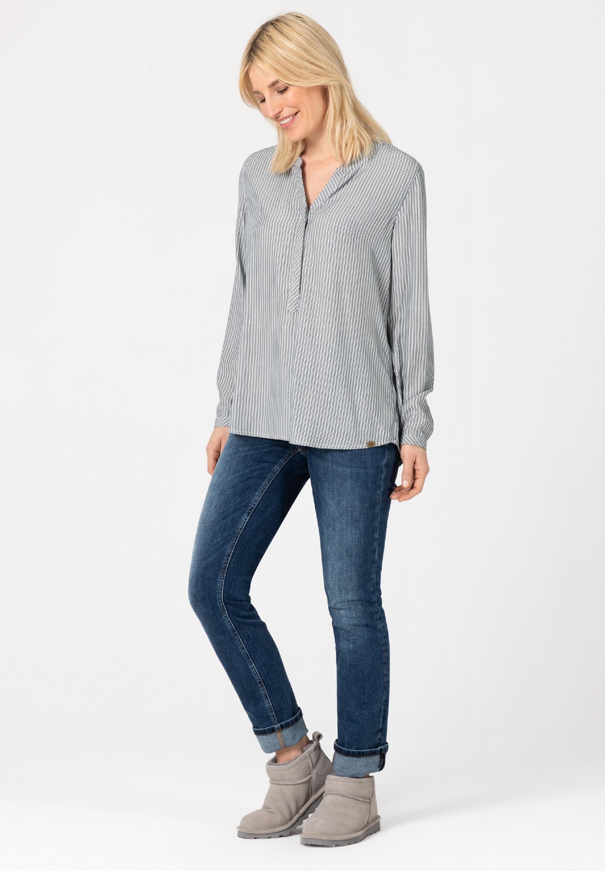 Striped Henley Blouse