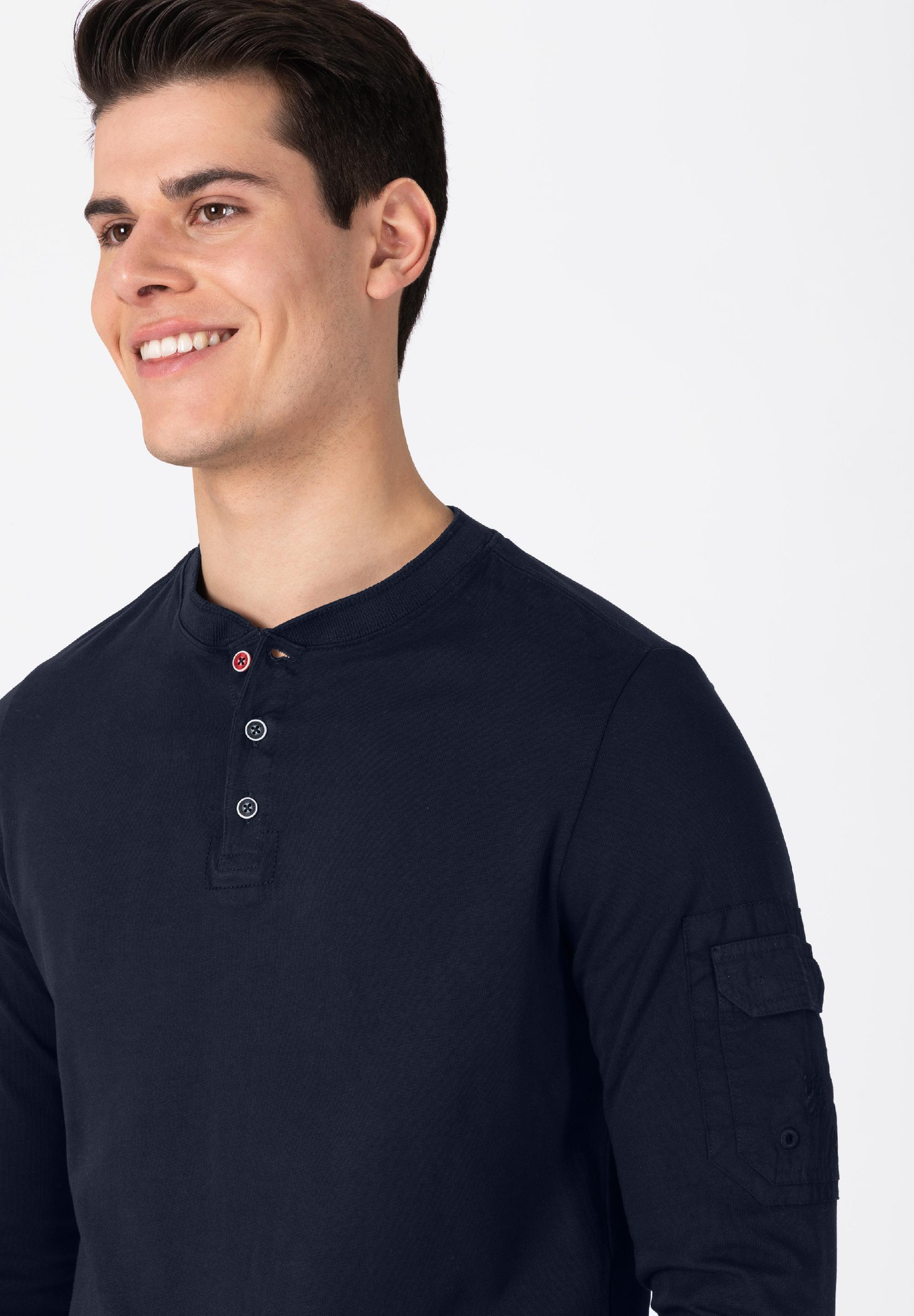Fabric Mix Longsleeve Henley