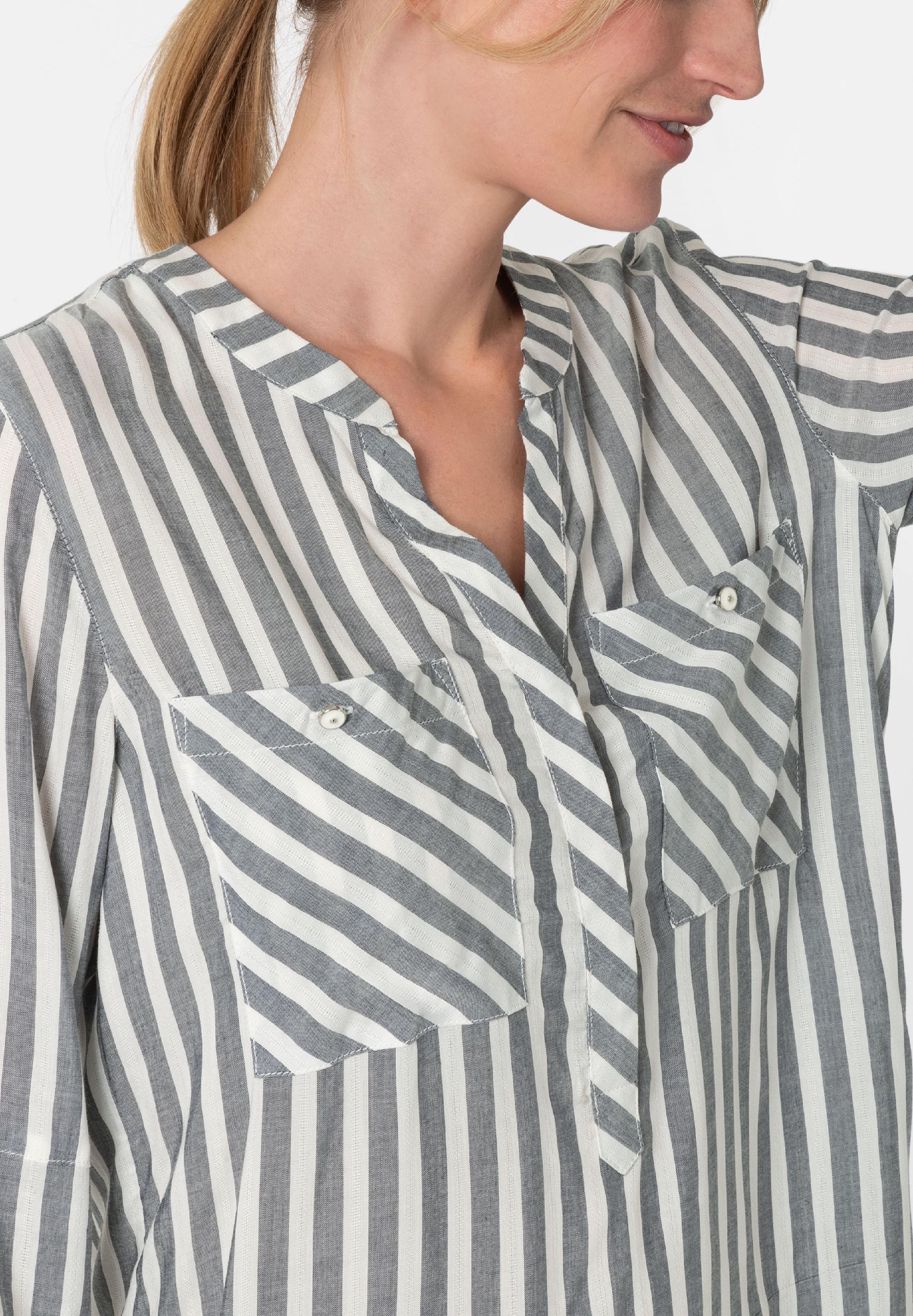 Striped Henley Blouse