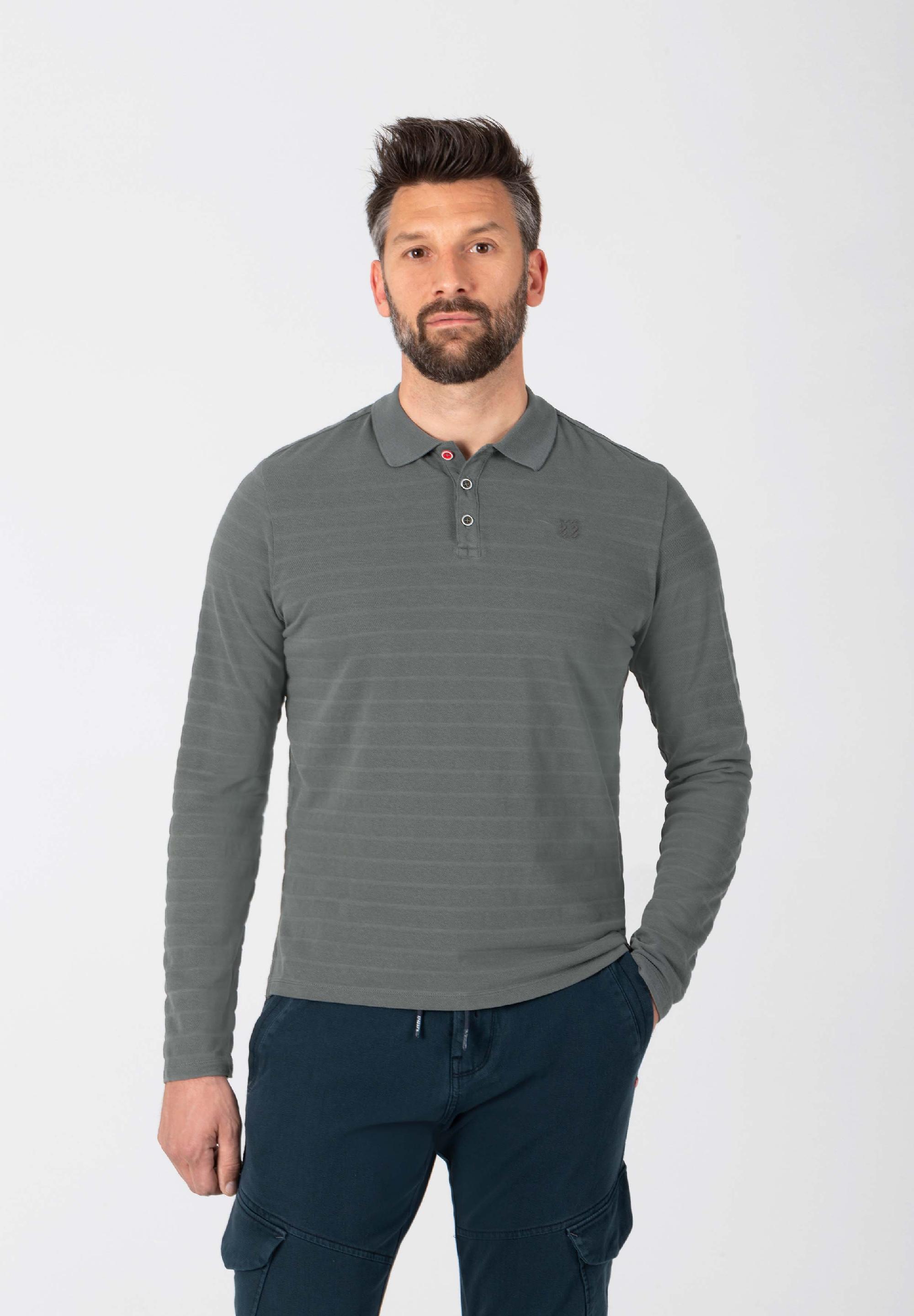 Tonal Stripe Longsleeve Polo