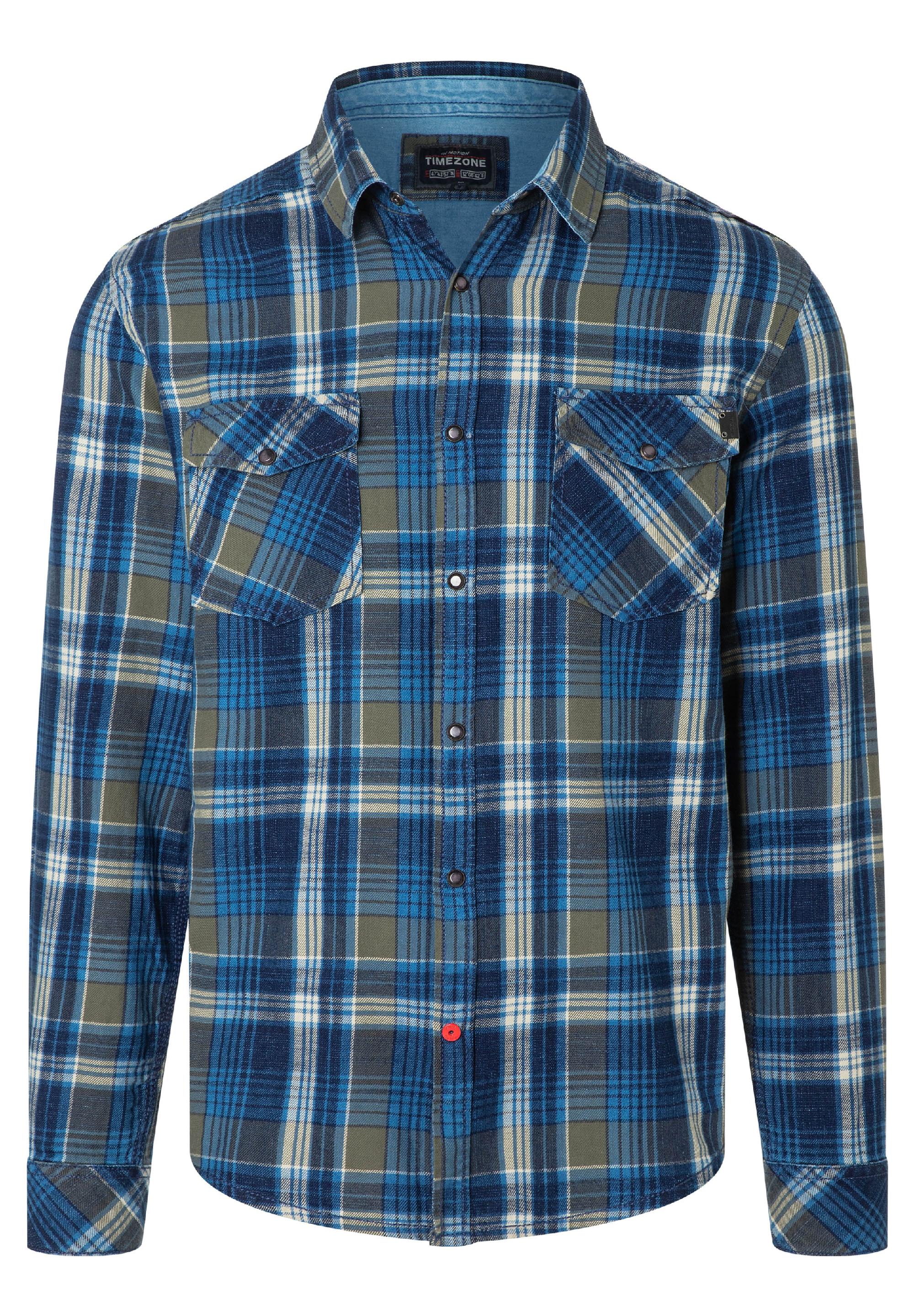 Indigo Check Shirt - kent colllar