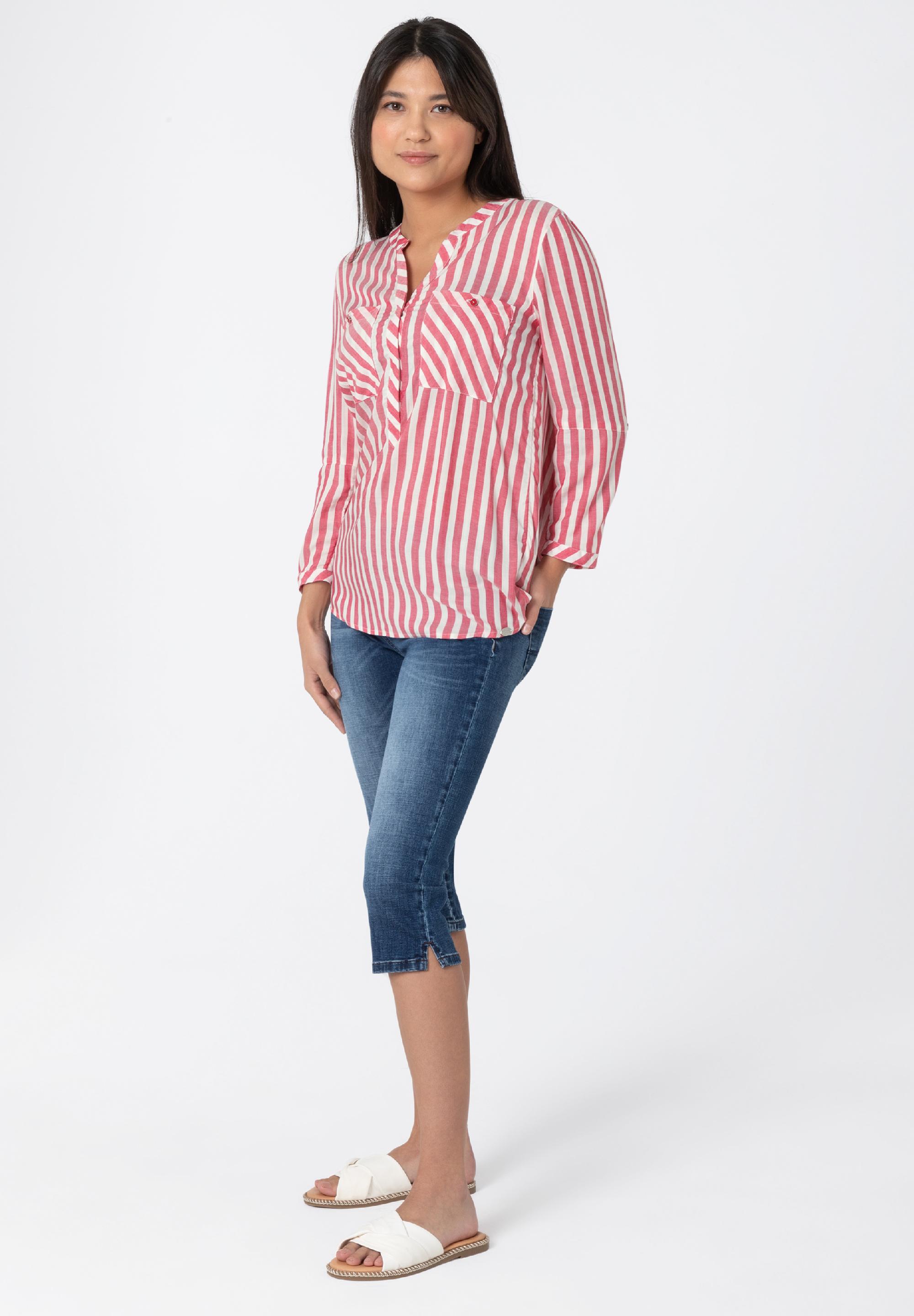 Striped Henley Blouse