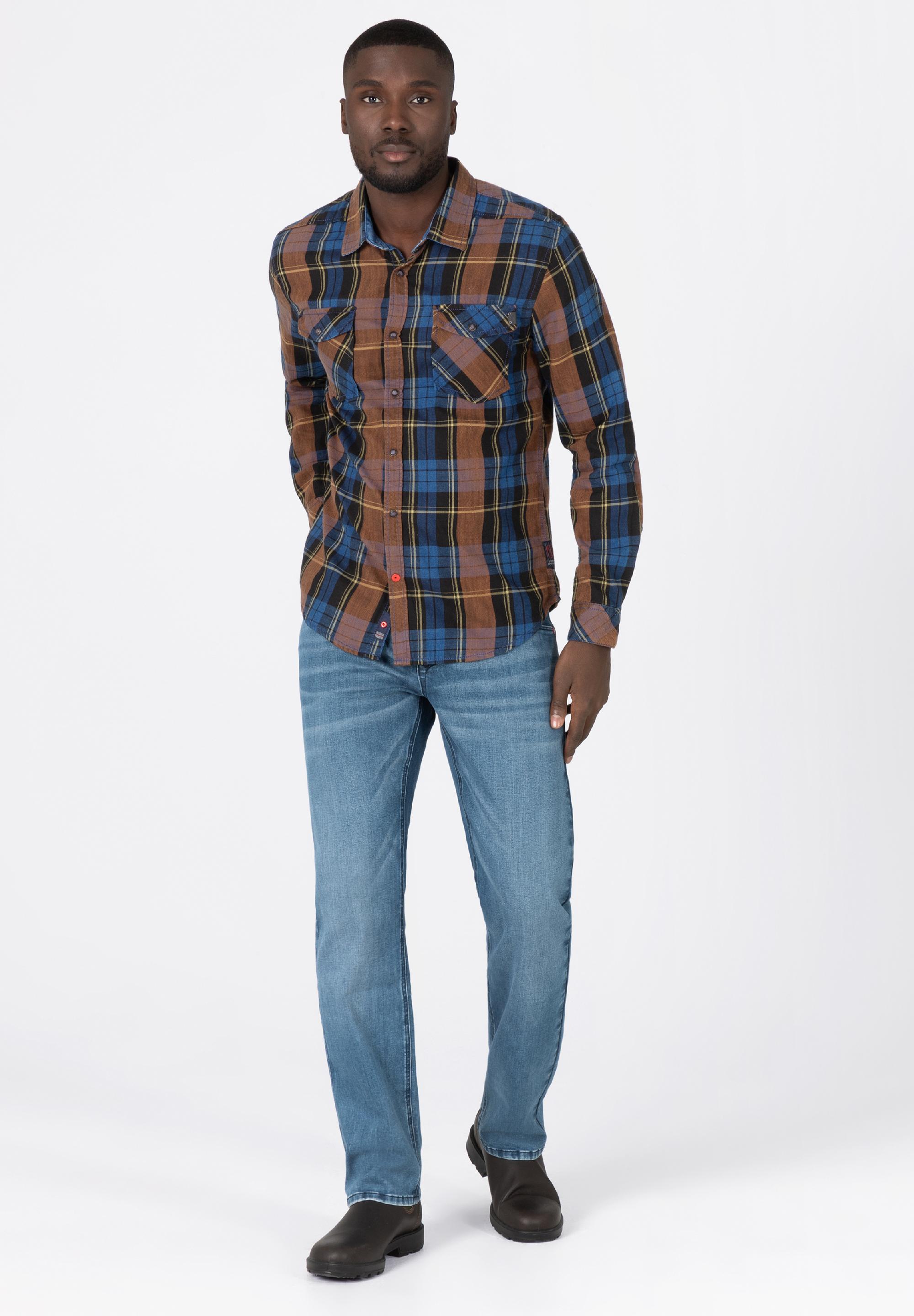 Indigo Check Shirt - kent colllar