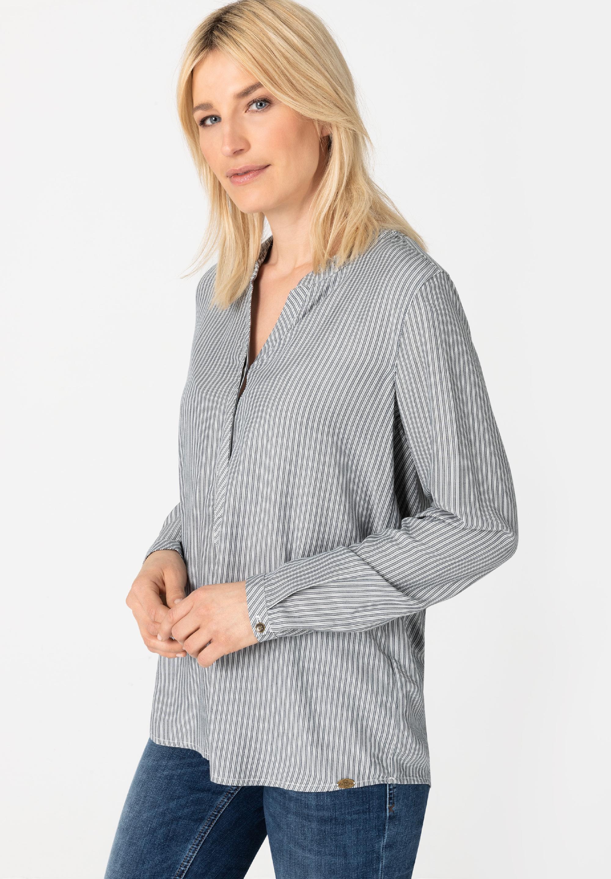 Striped Henley Blouse