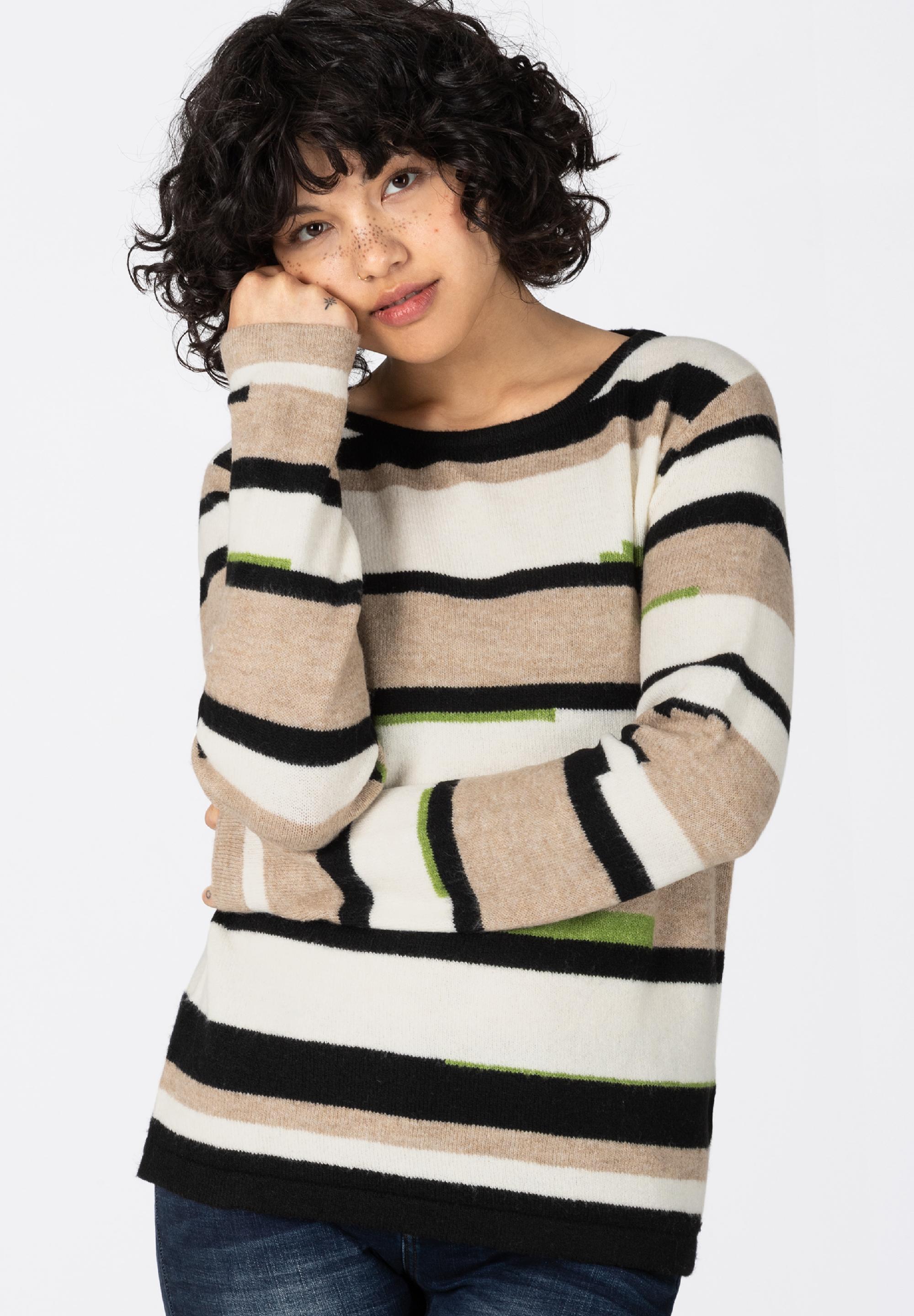 Multistripe Boatneck Pullover