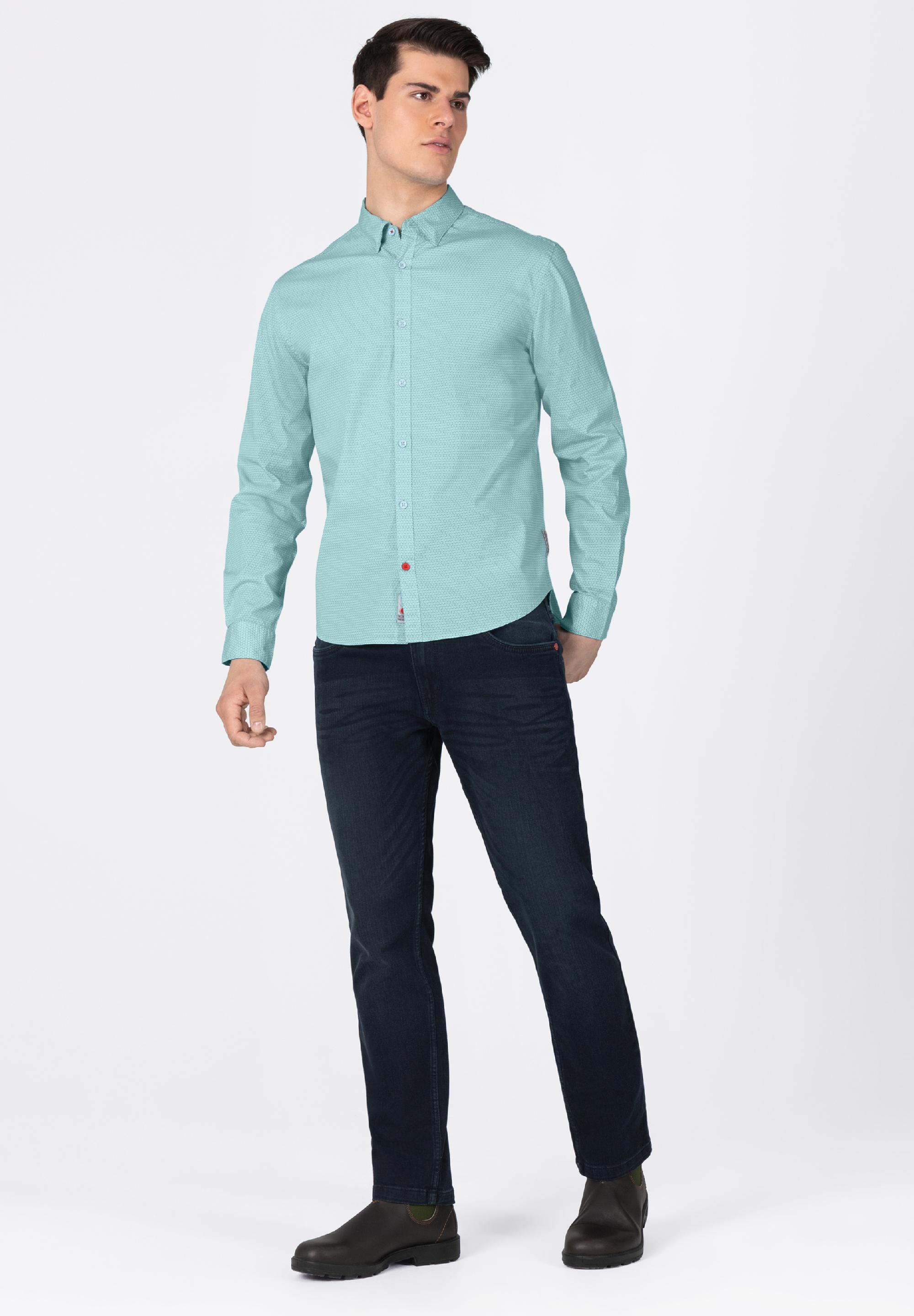 Printed Stretch Shirt - kent collar