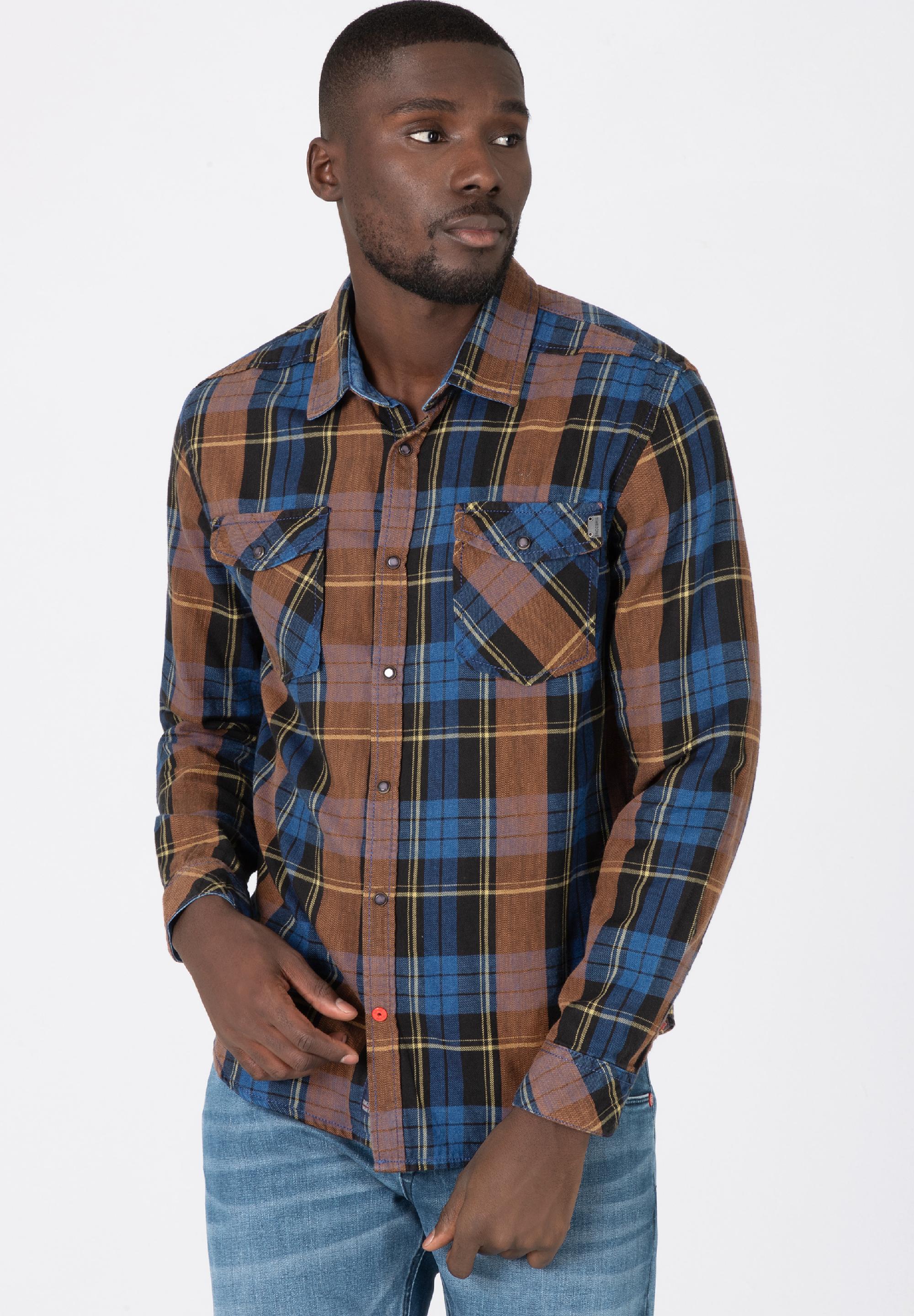 Indigo Check Shirt - kent colllar