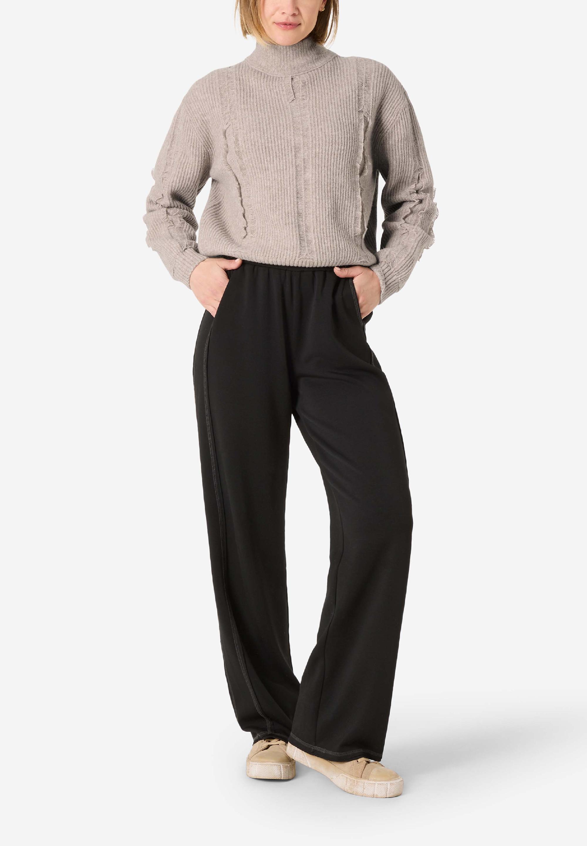 Fray Mock Neck Pullover