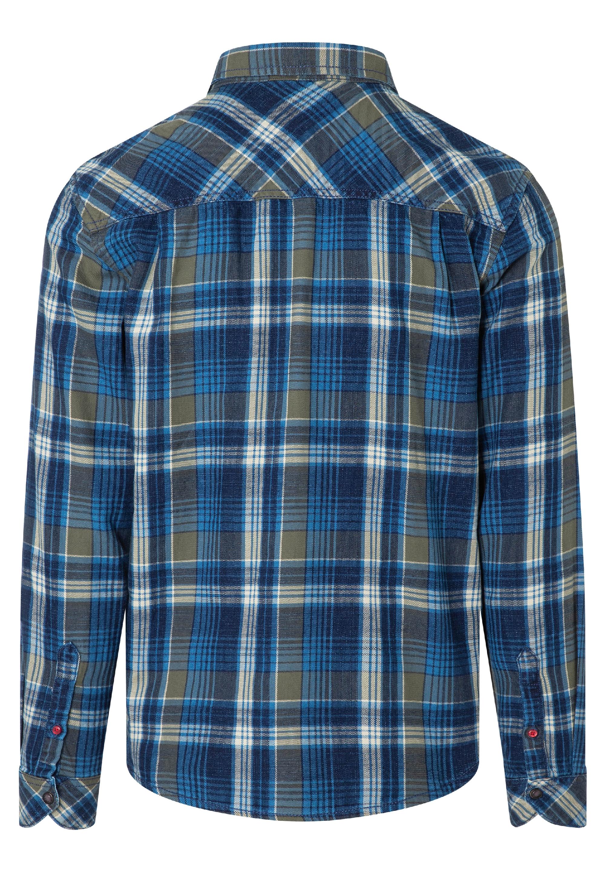 Indigo Check Shirt - kent colllar