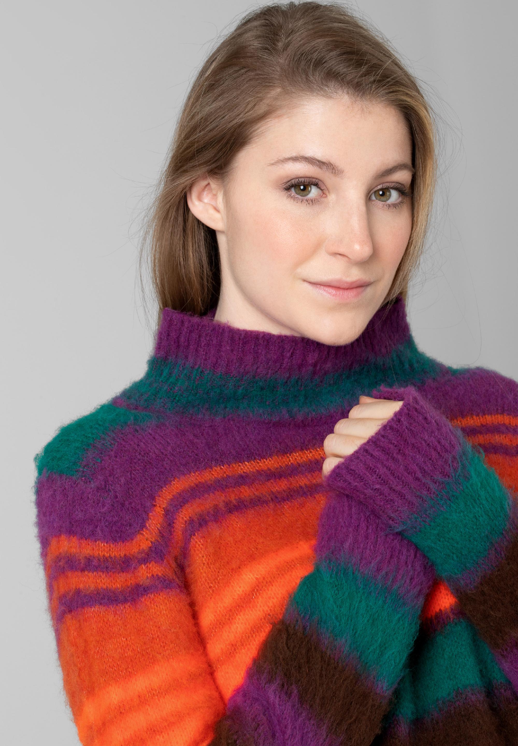 Mockneck Stripe Pullover