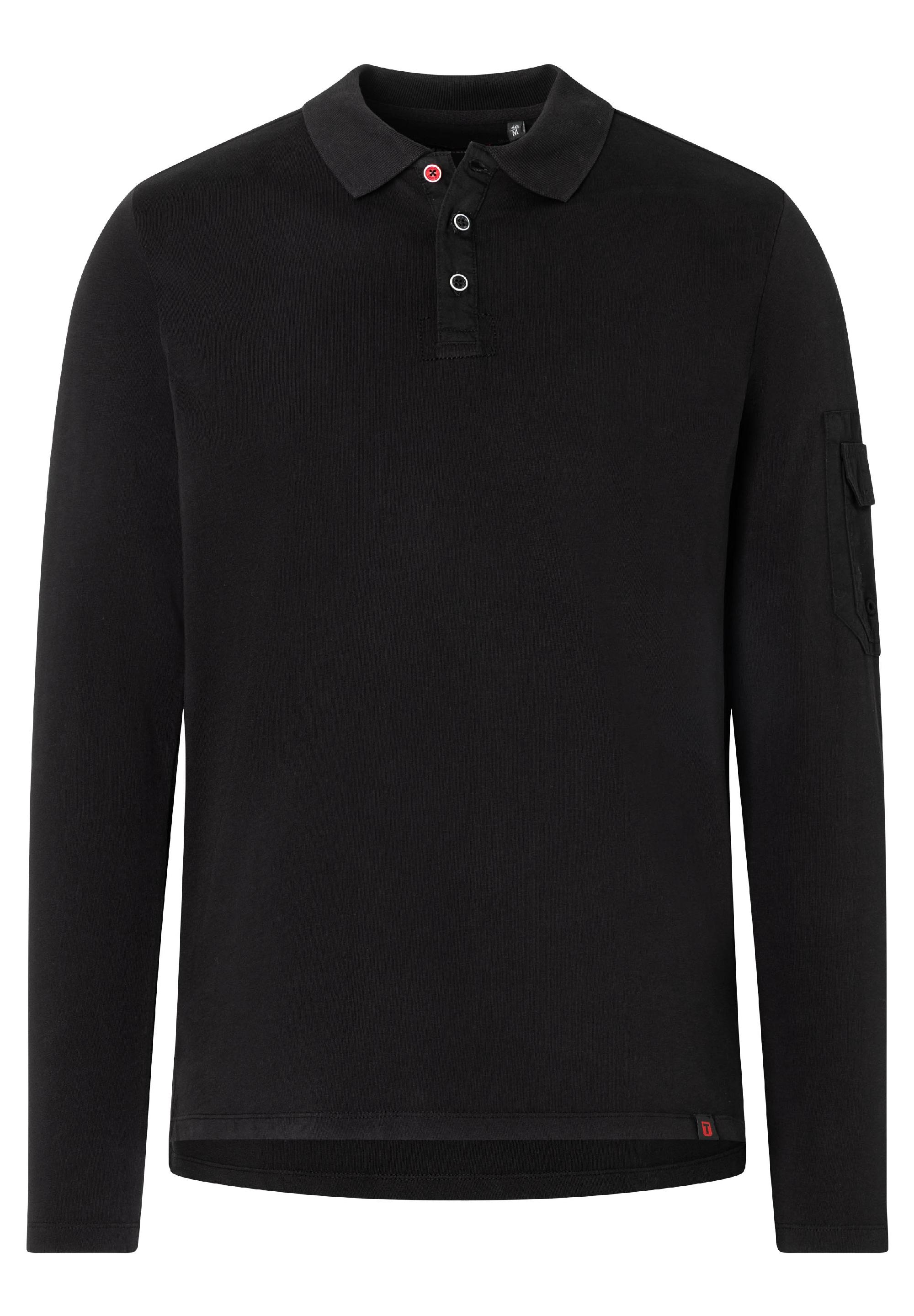 Fabric Mix Longsleeve Polo