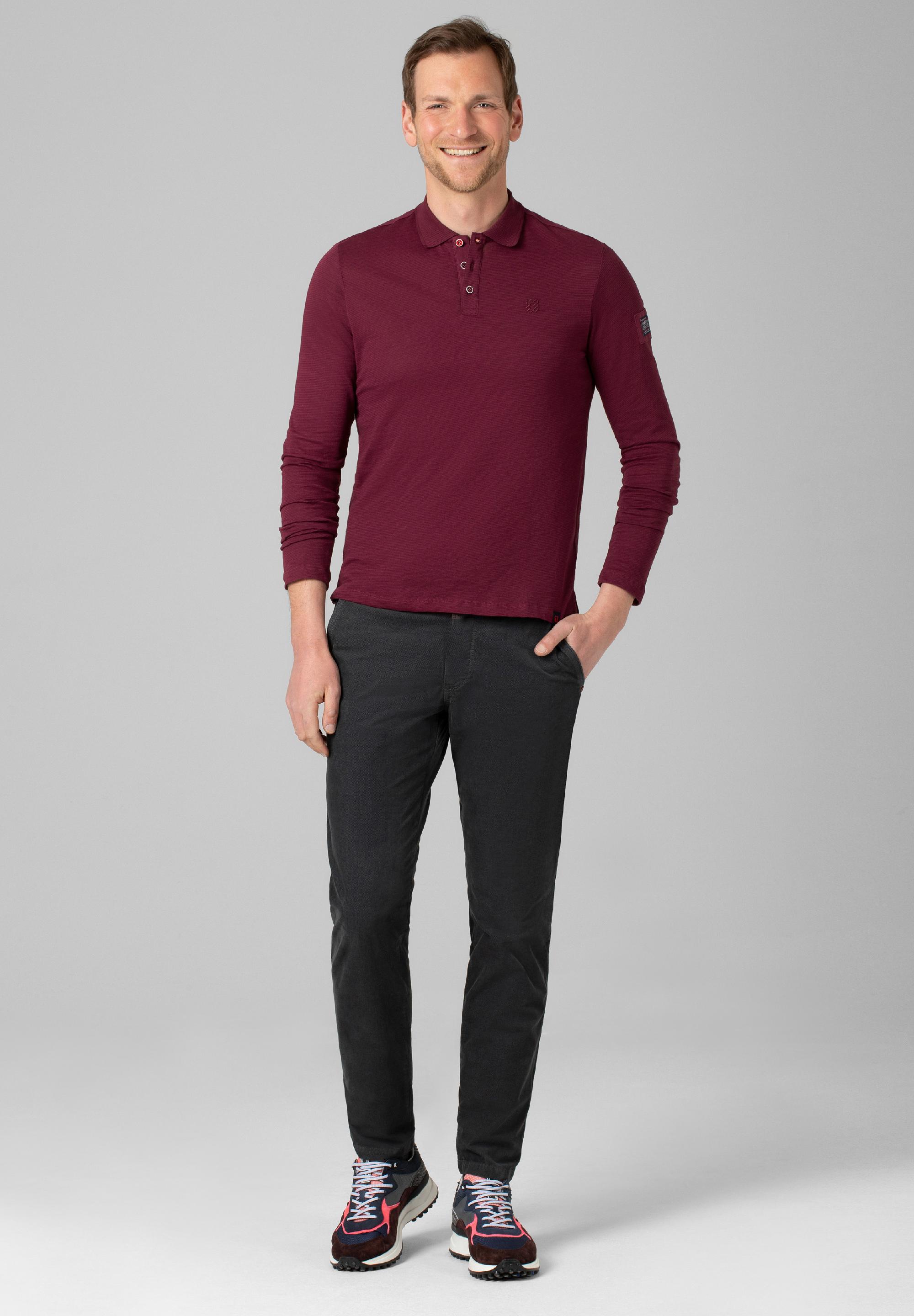 Knit Slub Longsleeve Polo