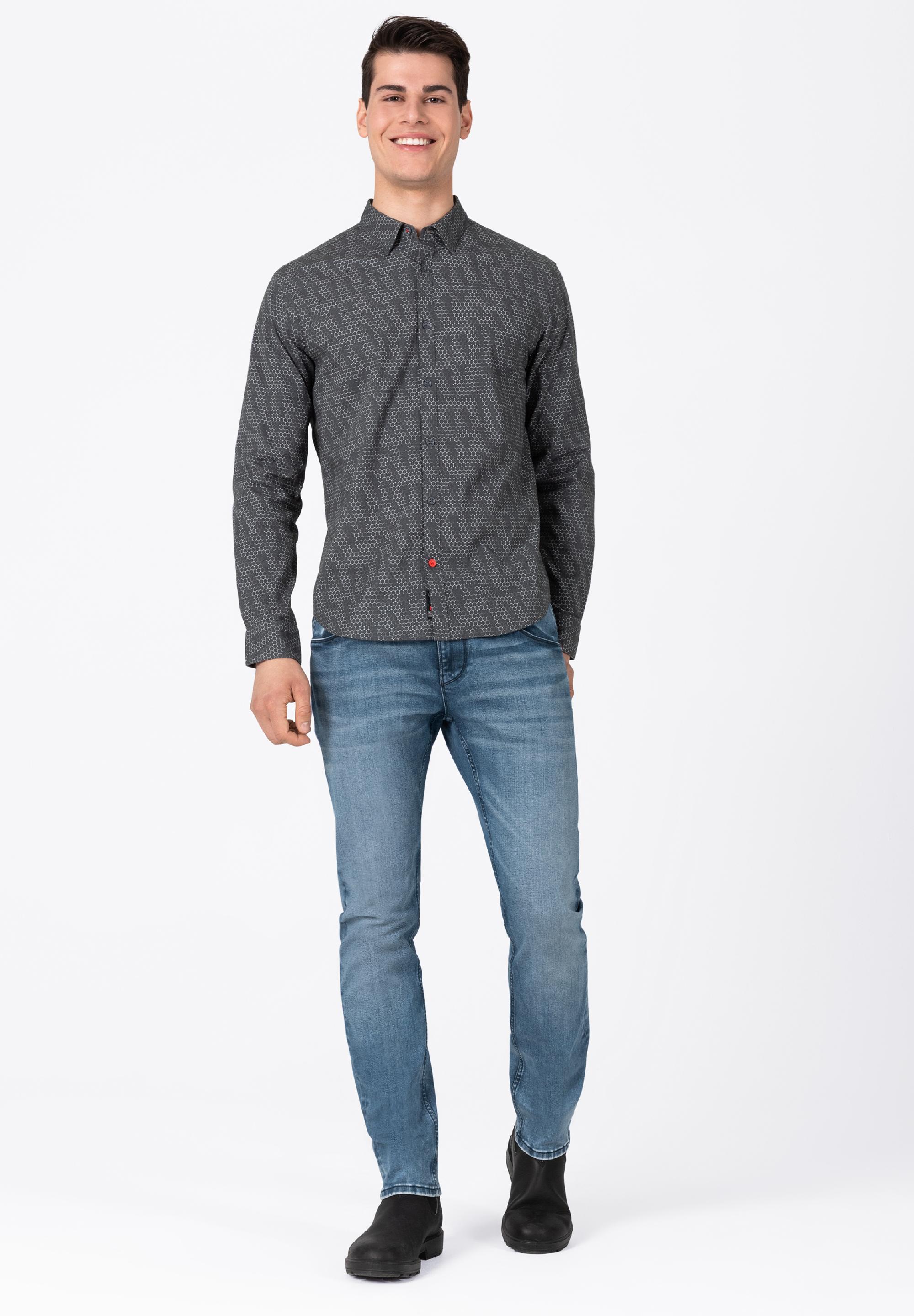 Printed Stretch Shirt - kent collar