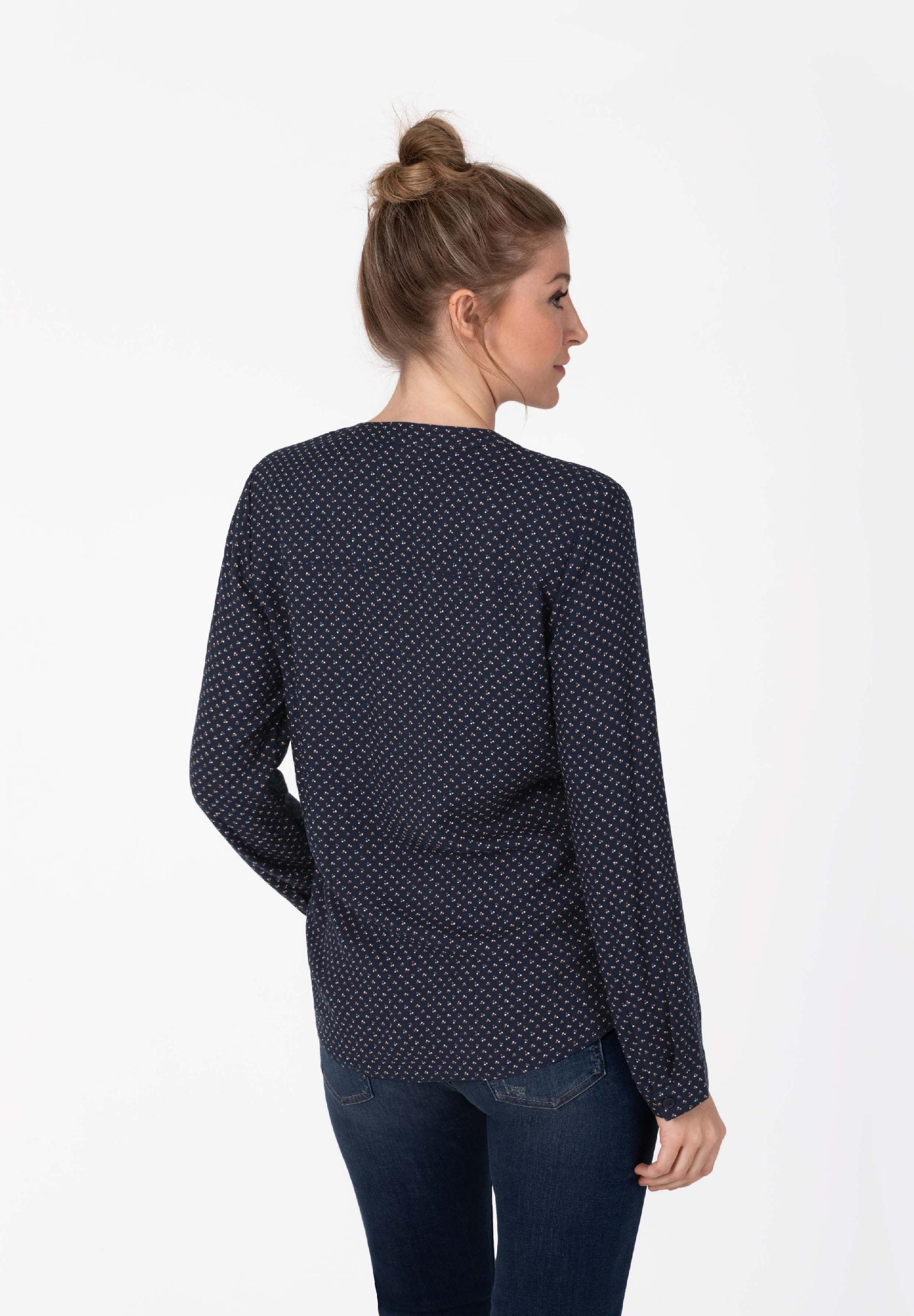 Buttoned Henley Blouse print