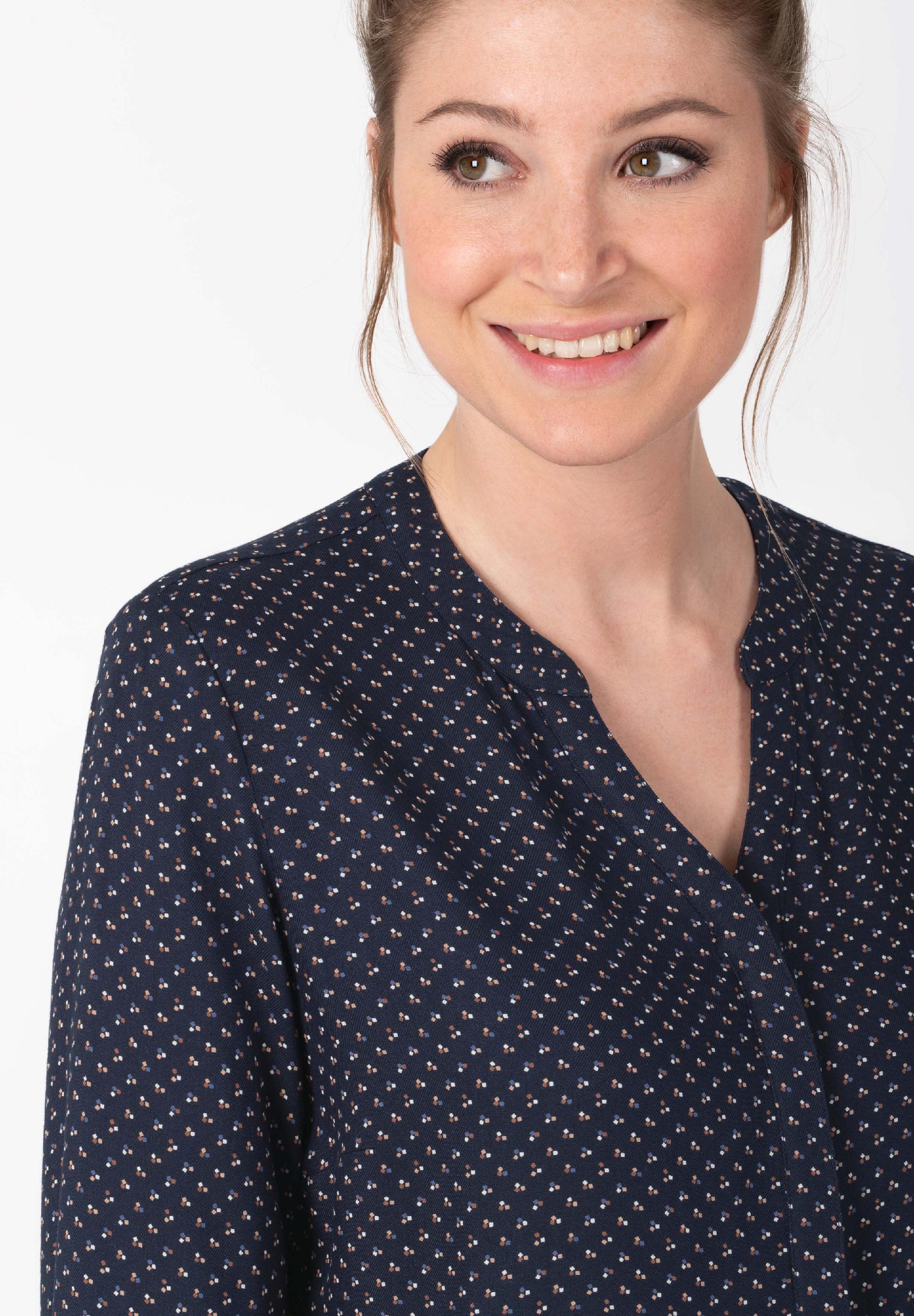 Buttoned Henley Blouse print