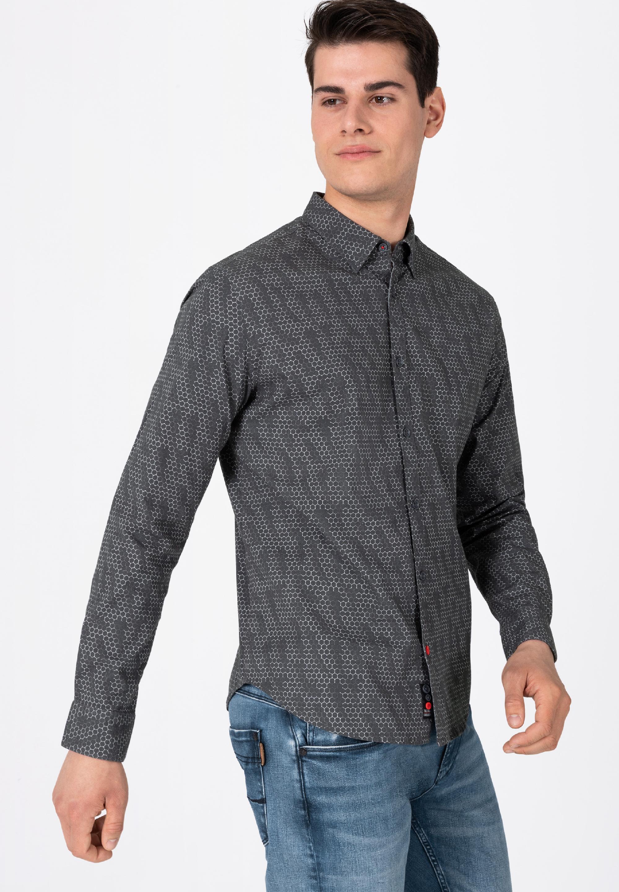 Printed Stretch Shirt - kent collar