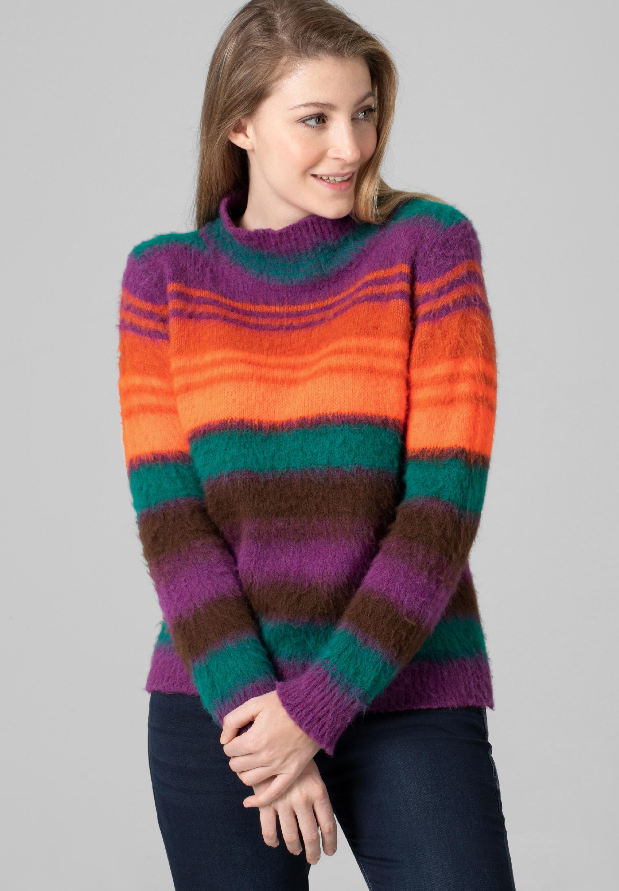 Mockneck Stripe Pullover