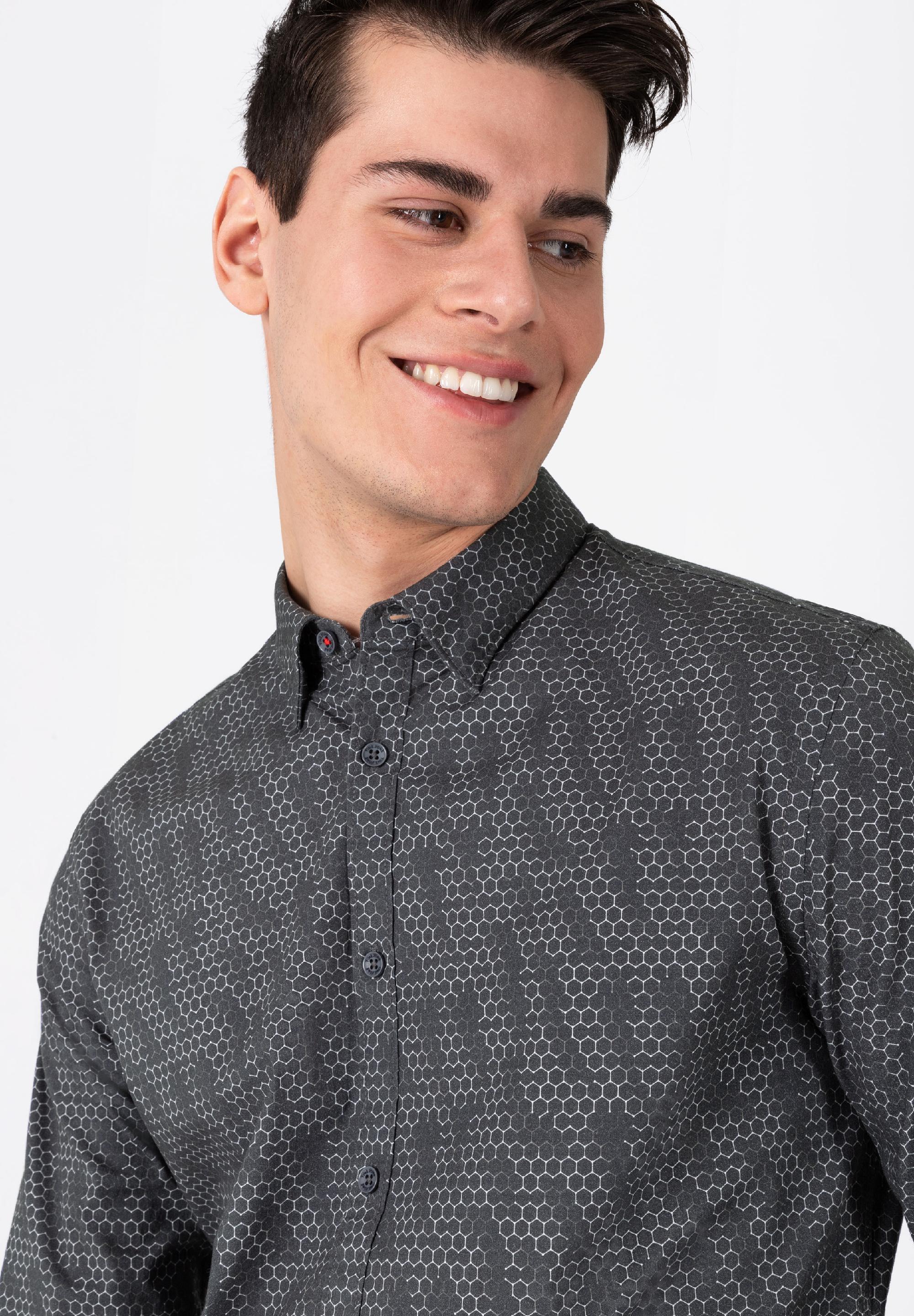 Printed Stretch Shirt - kent collar