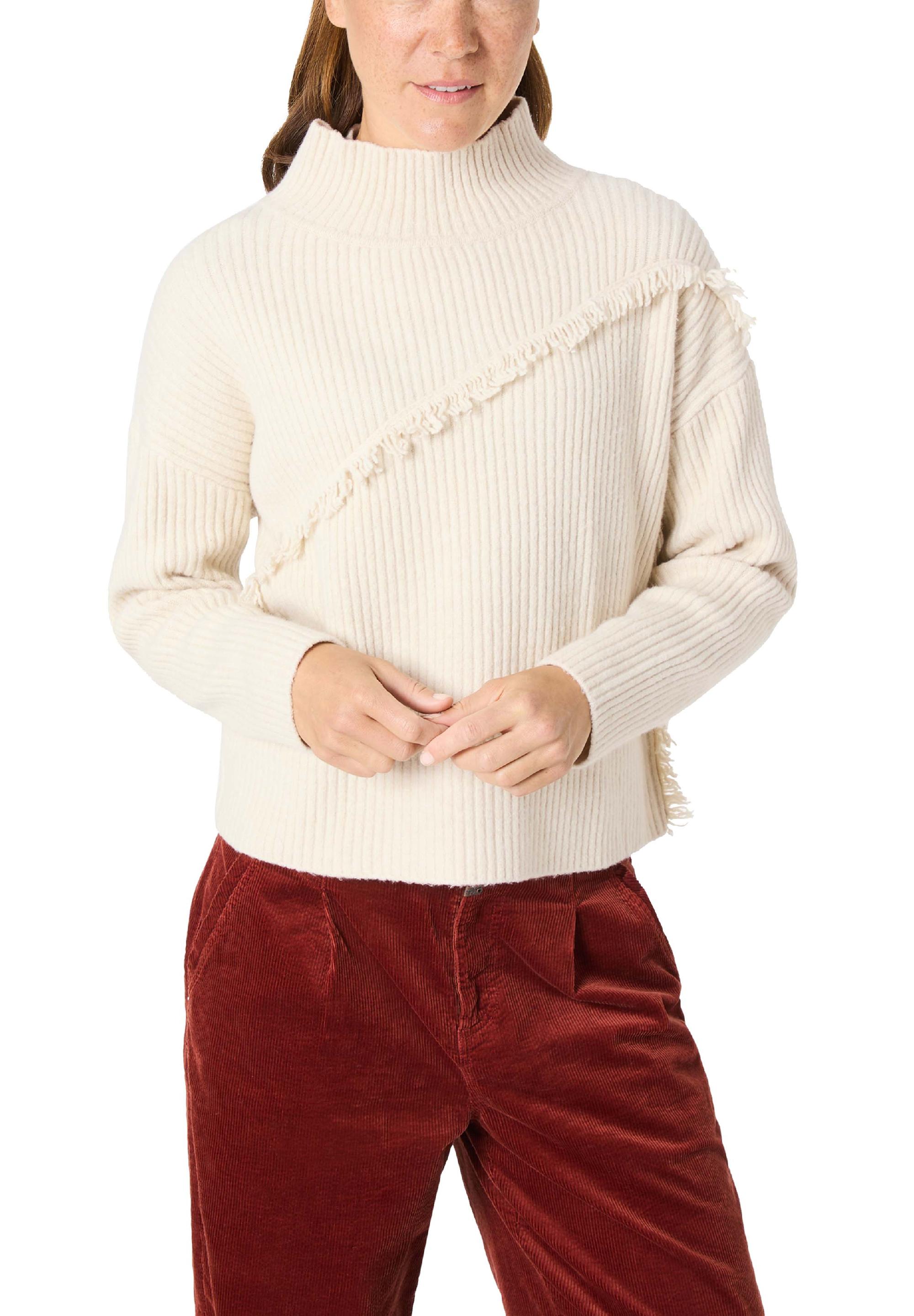 Fringe Mock Neck Pullover