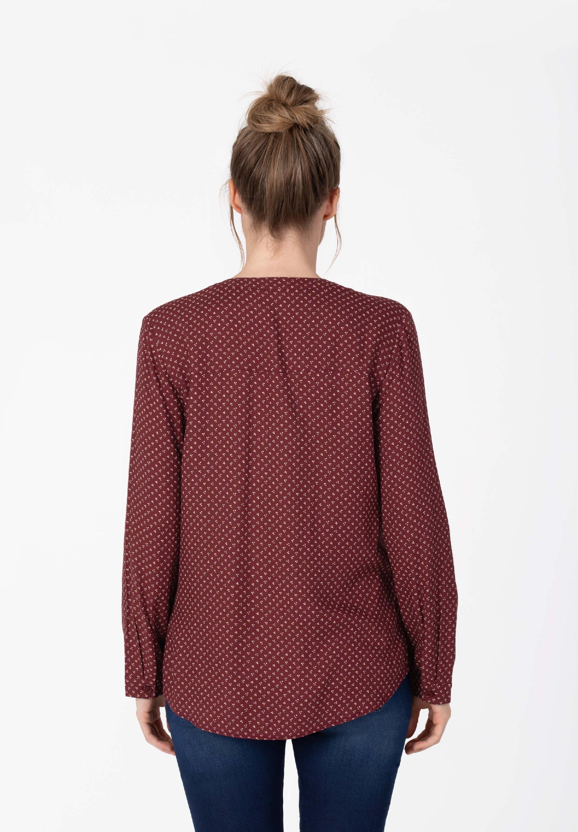 Buttoned Henley Blouse print
