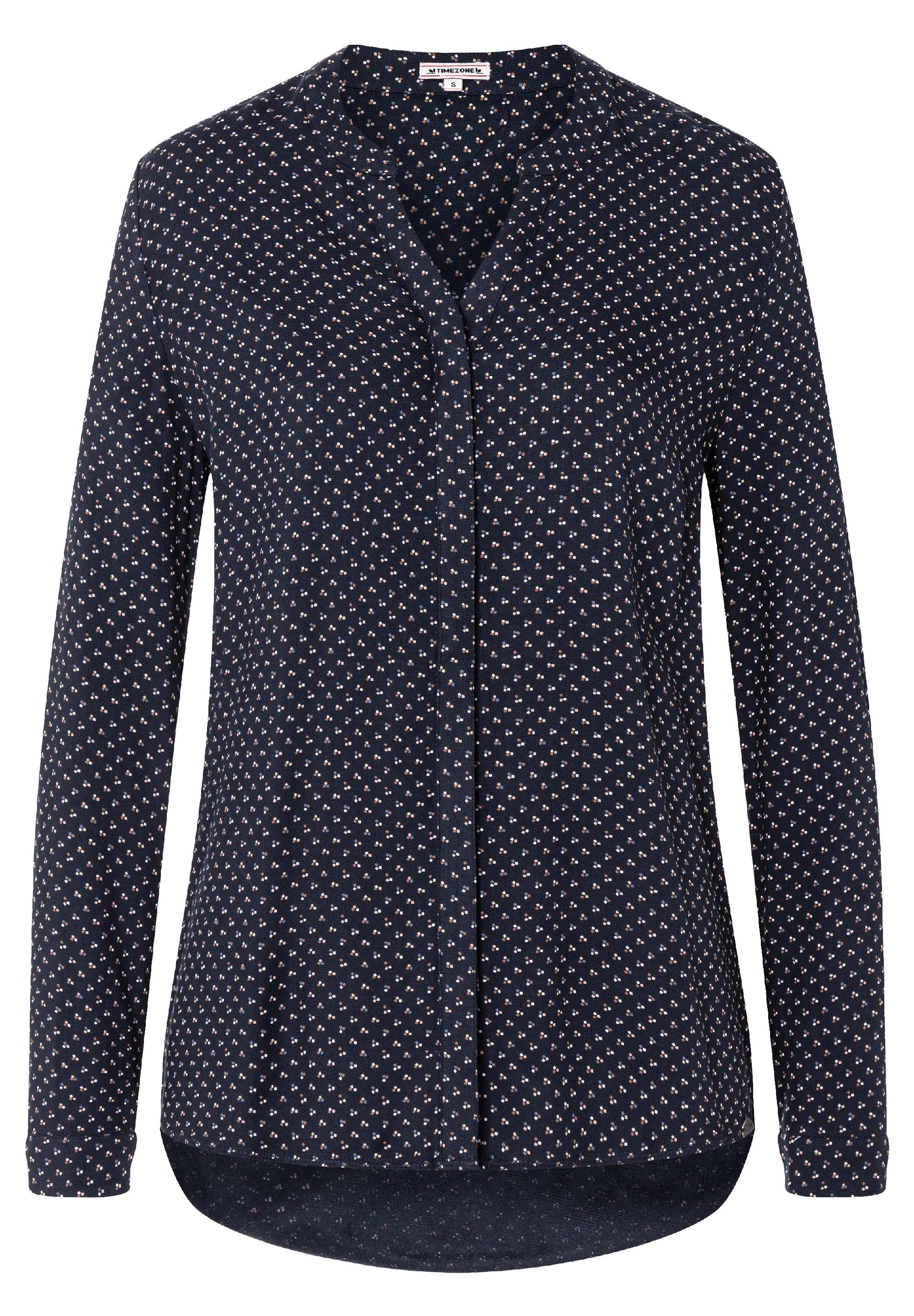 Buttoned Henley Blouse print