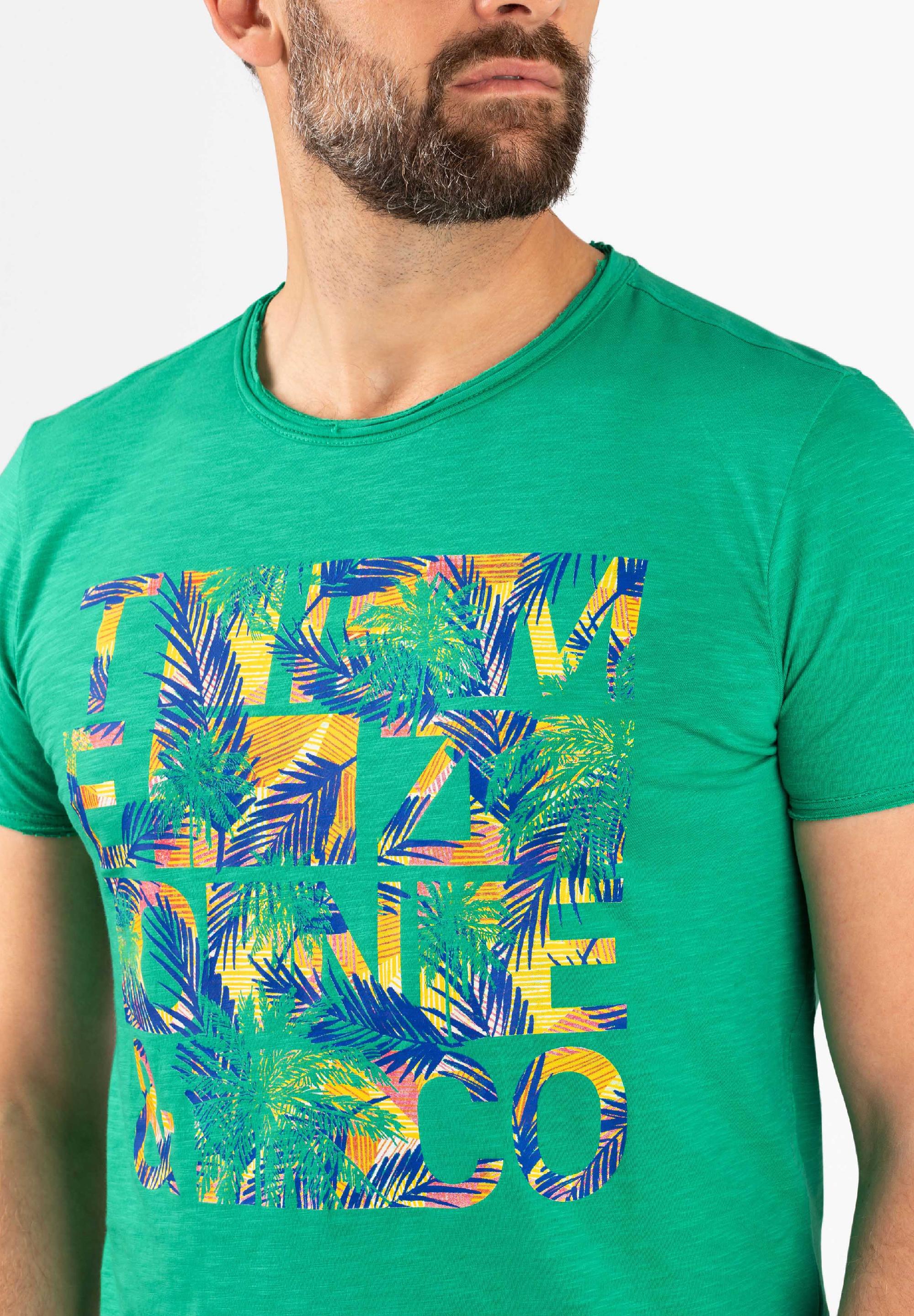 Palm Check T-Shirt print
