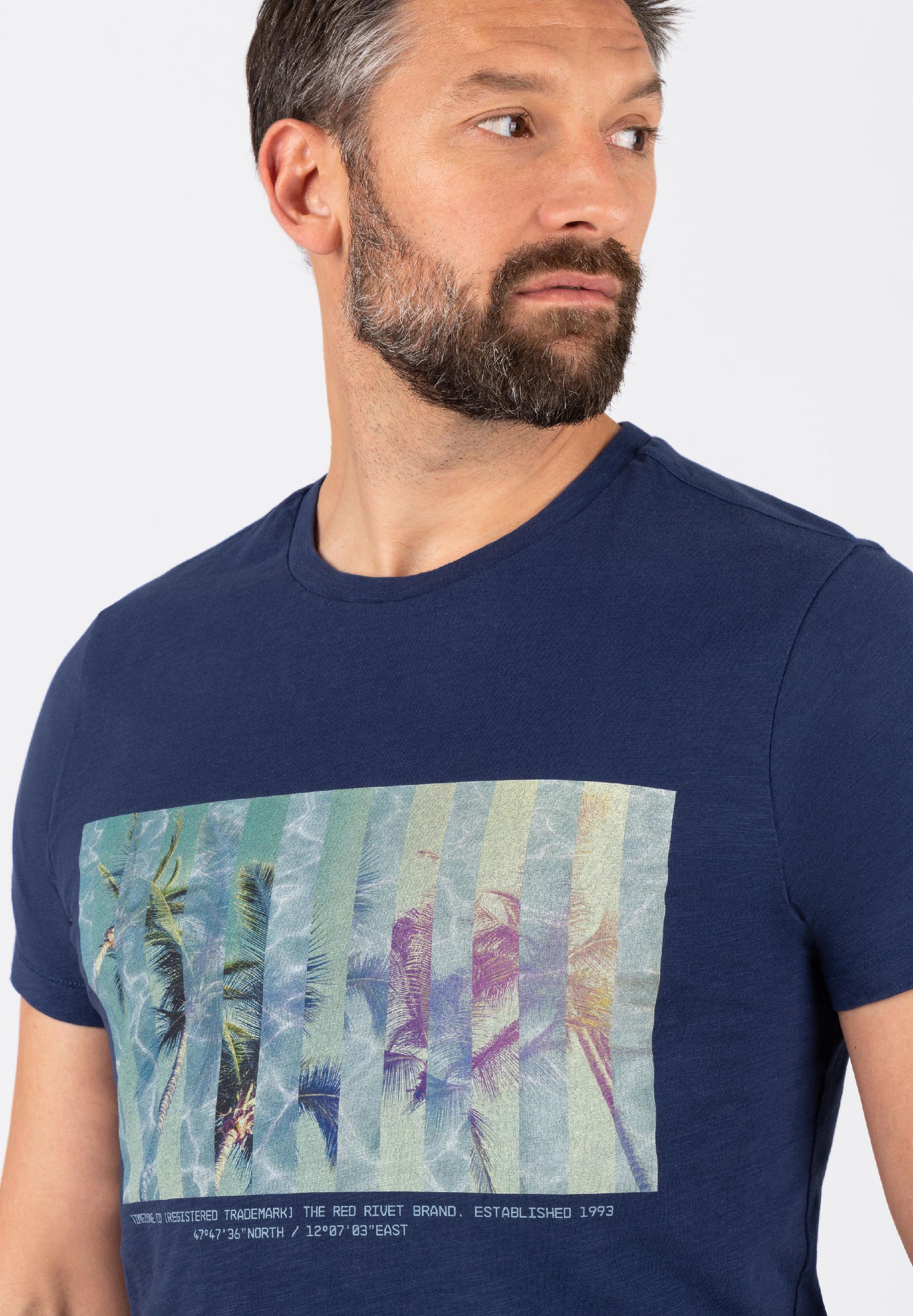 Striped Palm T-Shirt print