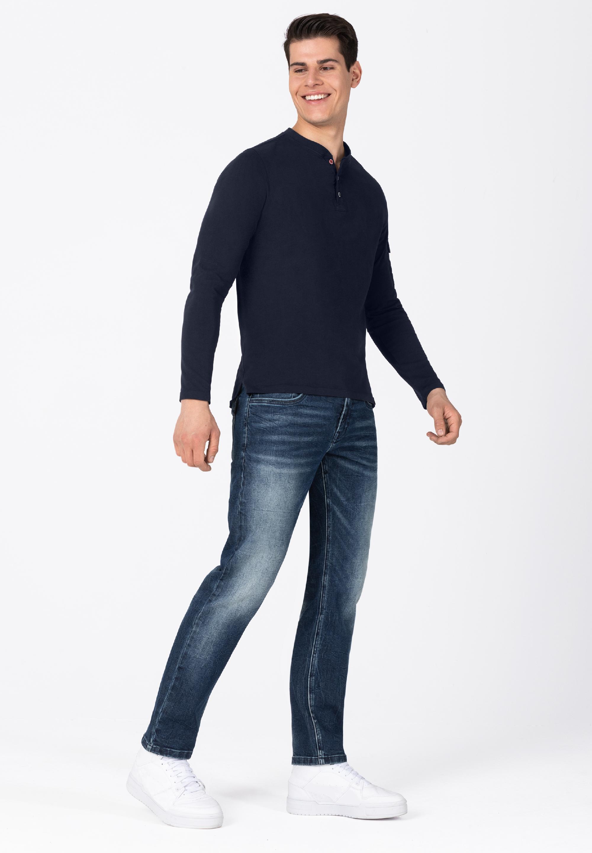 Fabric Mix Longsleeve Henley