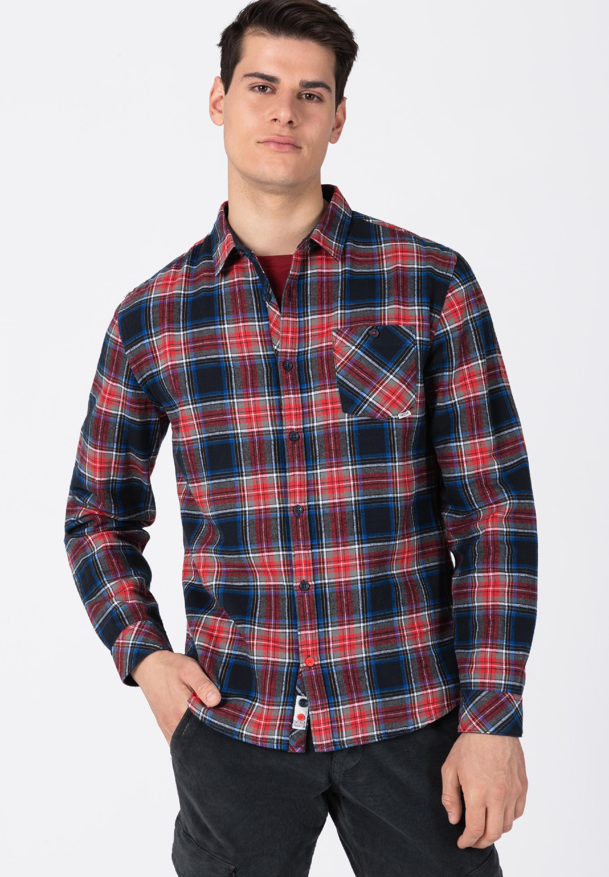 Effect Weave Check Shirt - kent collar