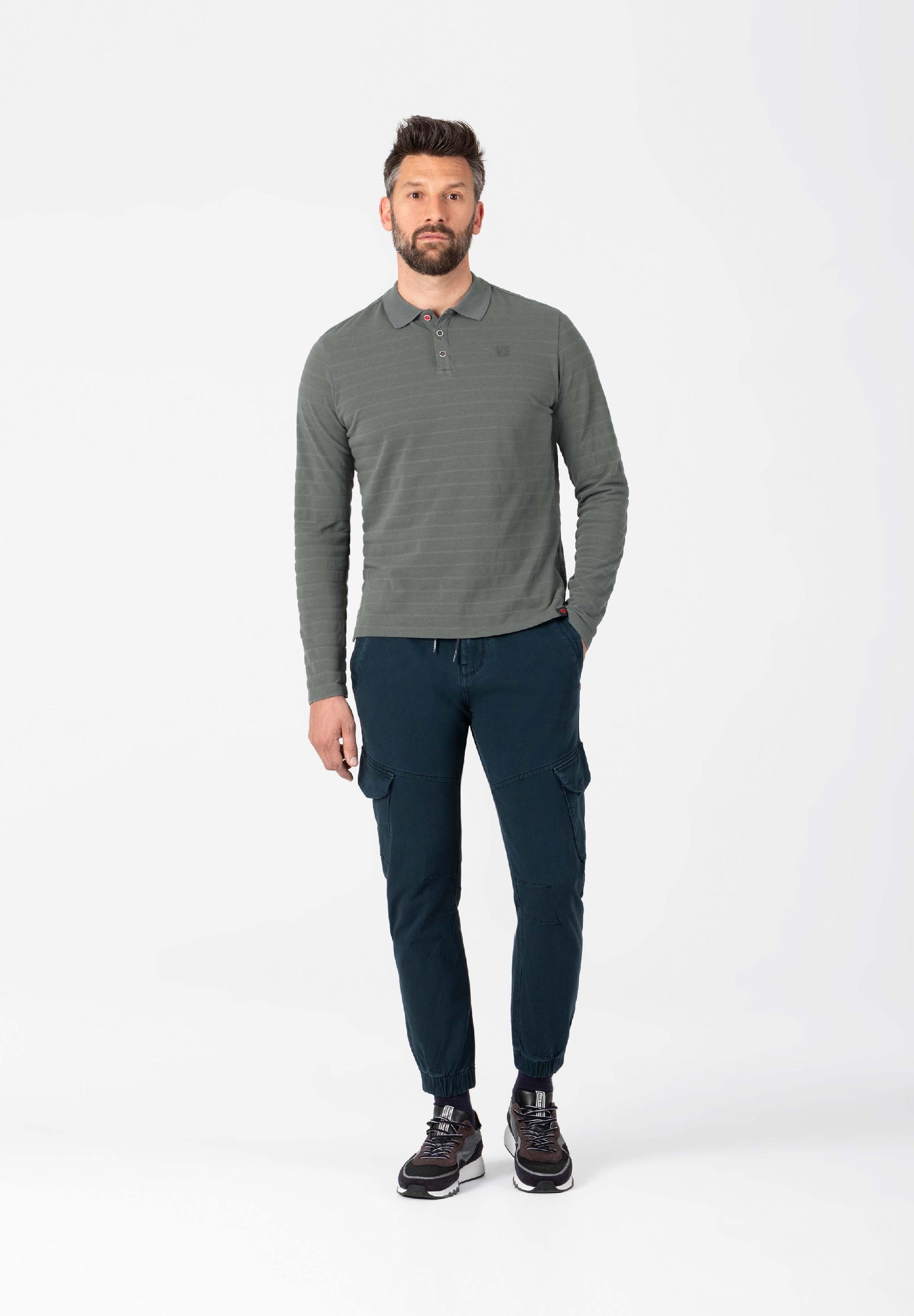 Tonal Stripe Longsleeve Polo