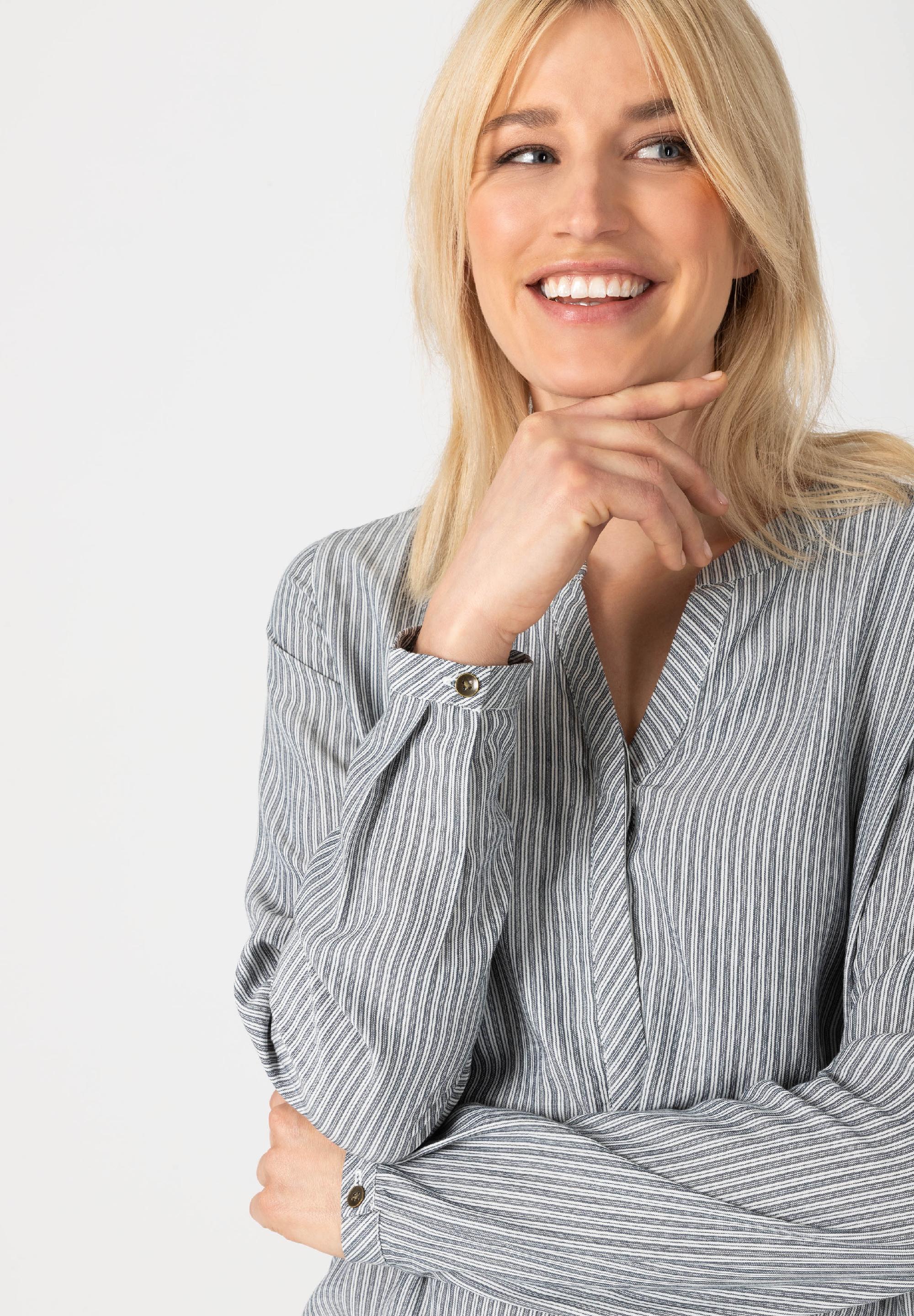 Striped Henley Blouse