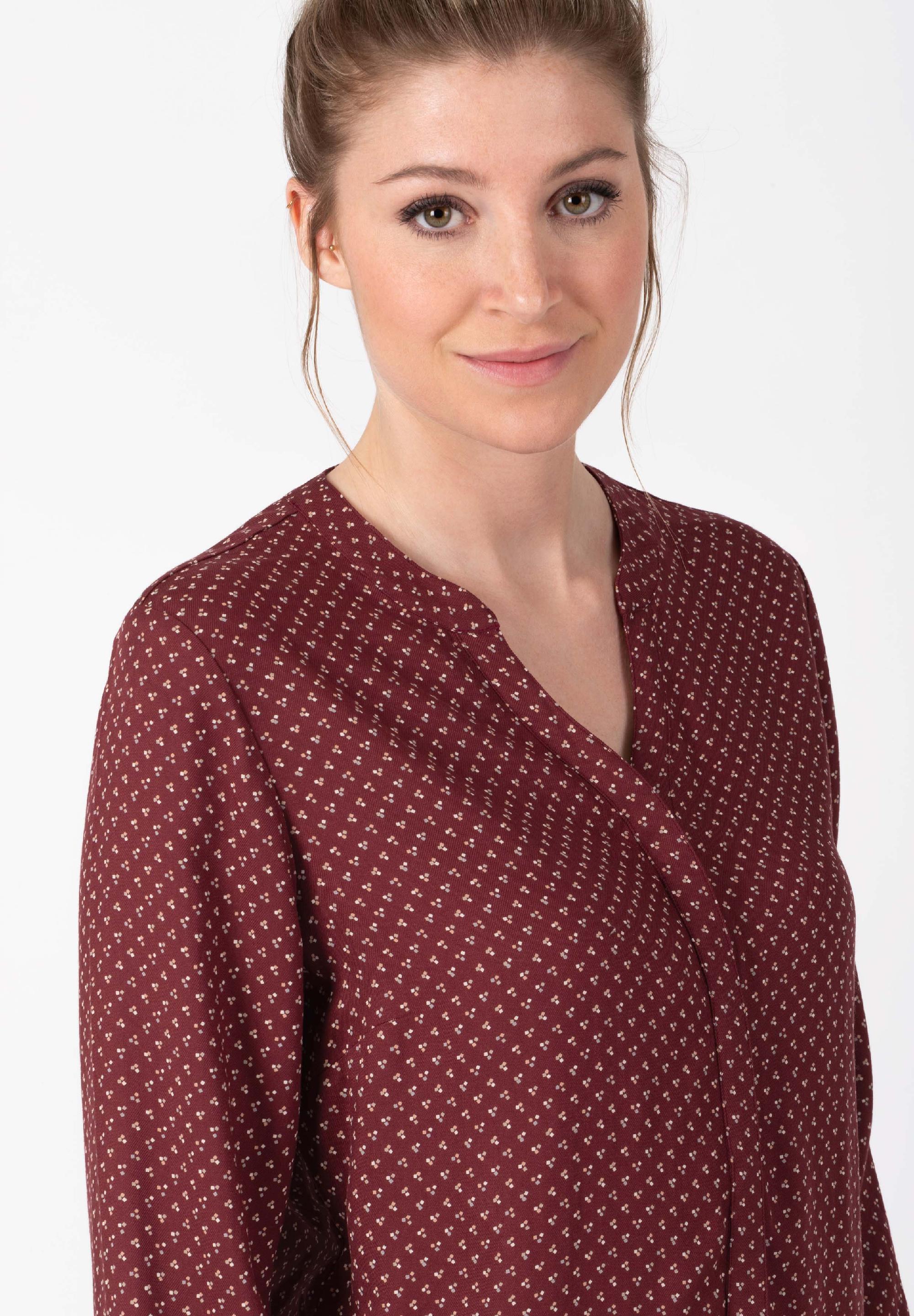 Buttoned Henley Blouse print