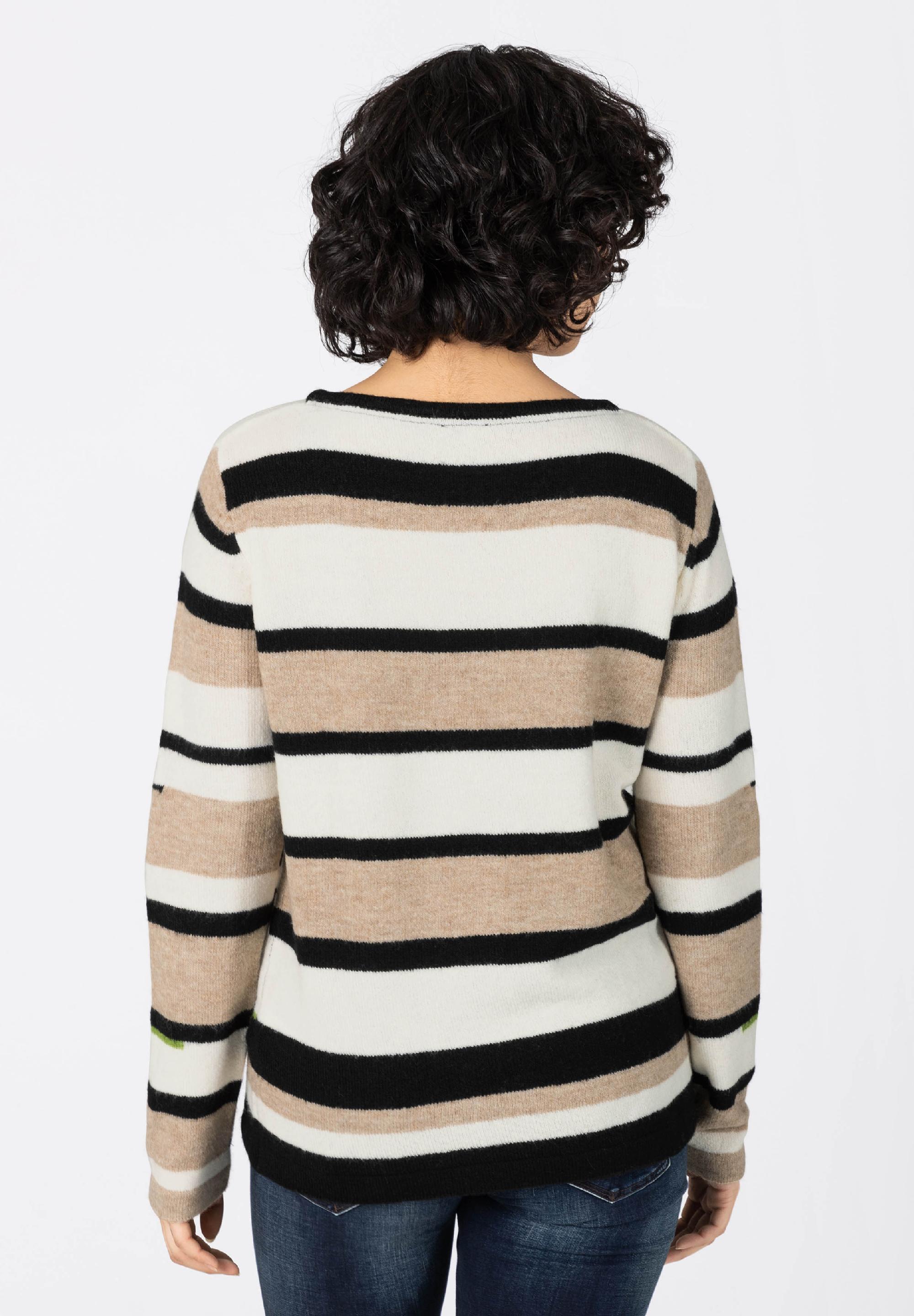 Multistripe Boatneck Pullover
