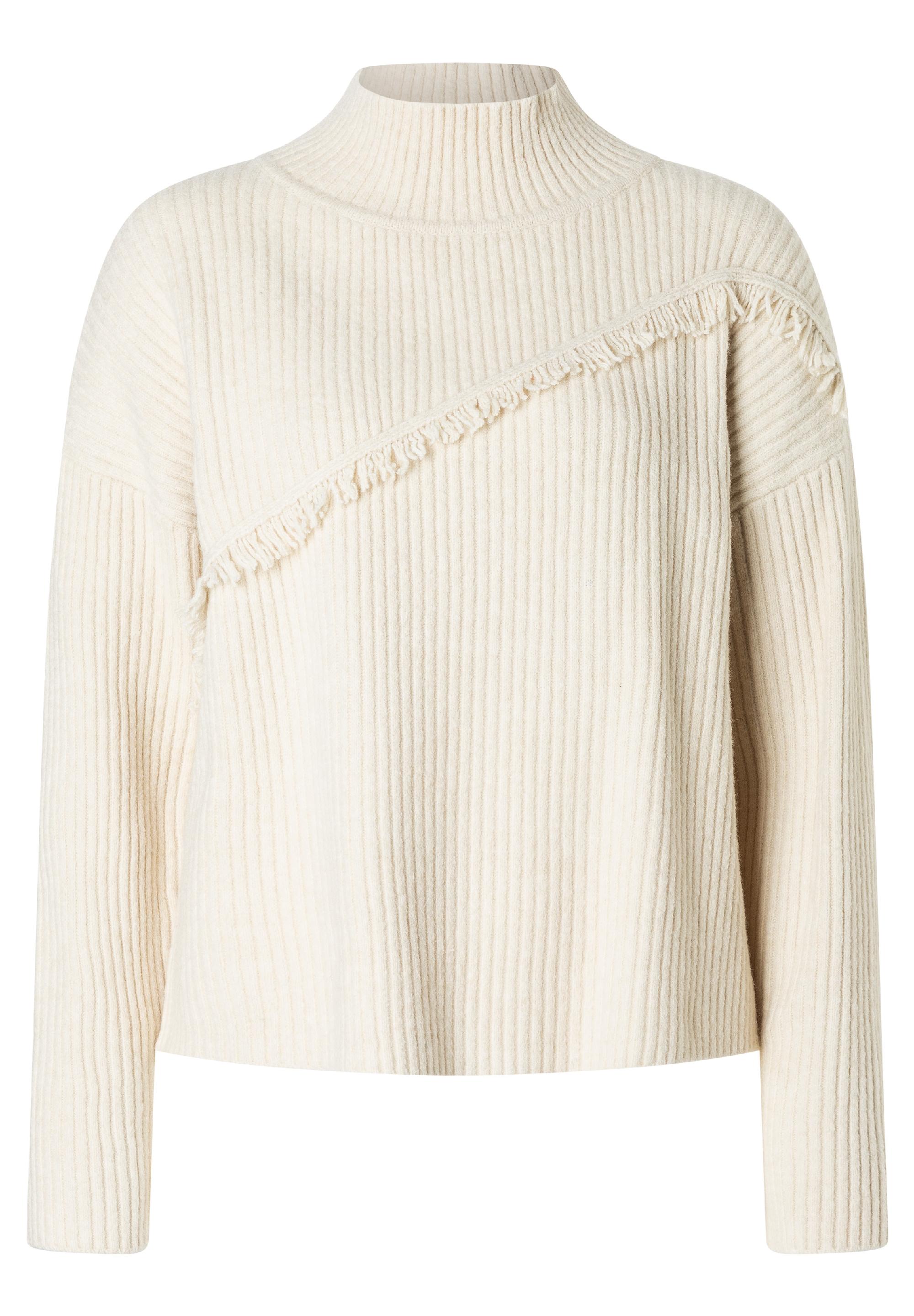 Fringe Mock Neck Pullover