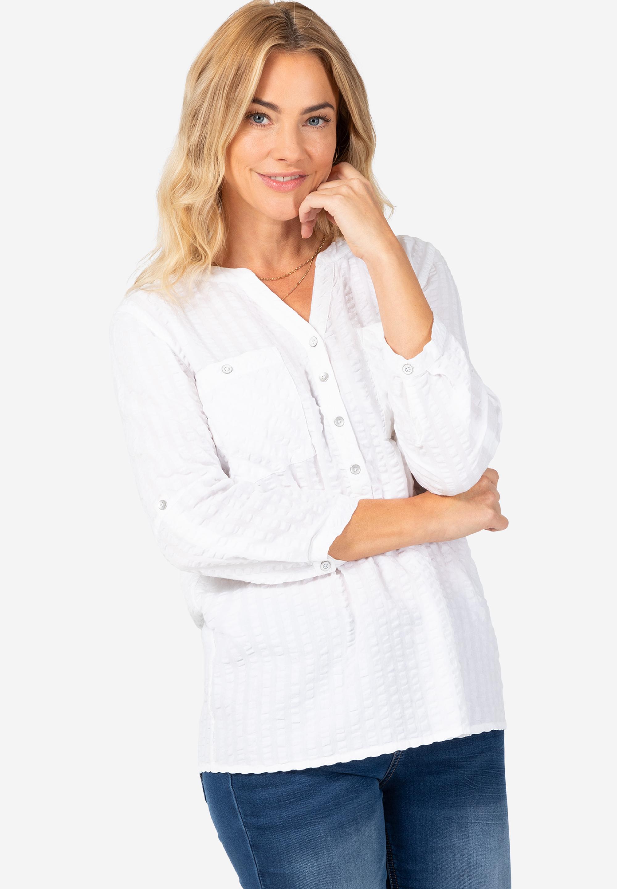 Striped Henley Blouse