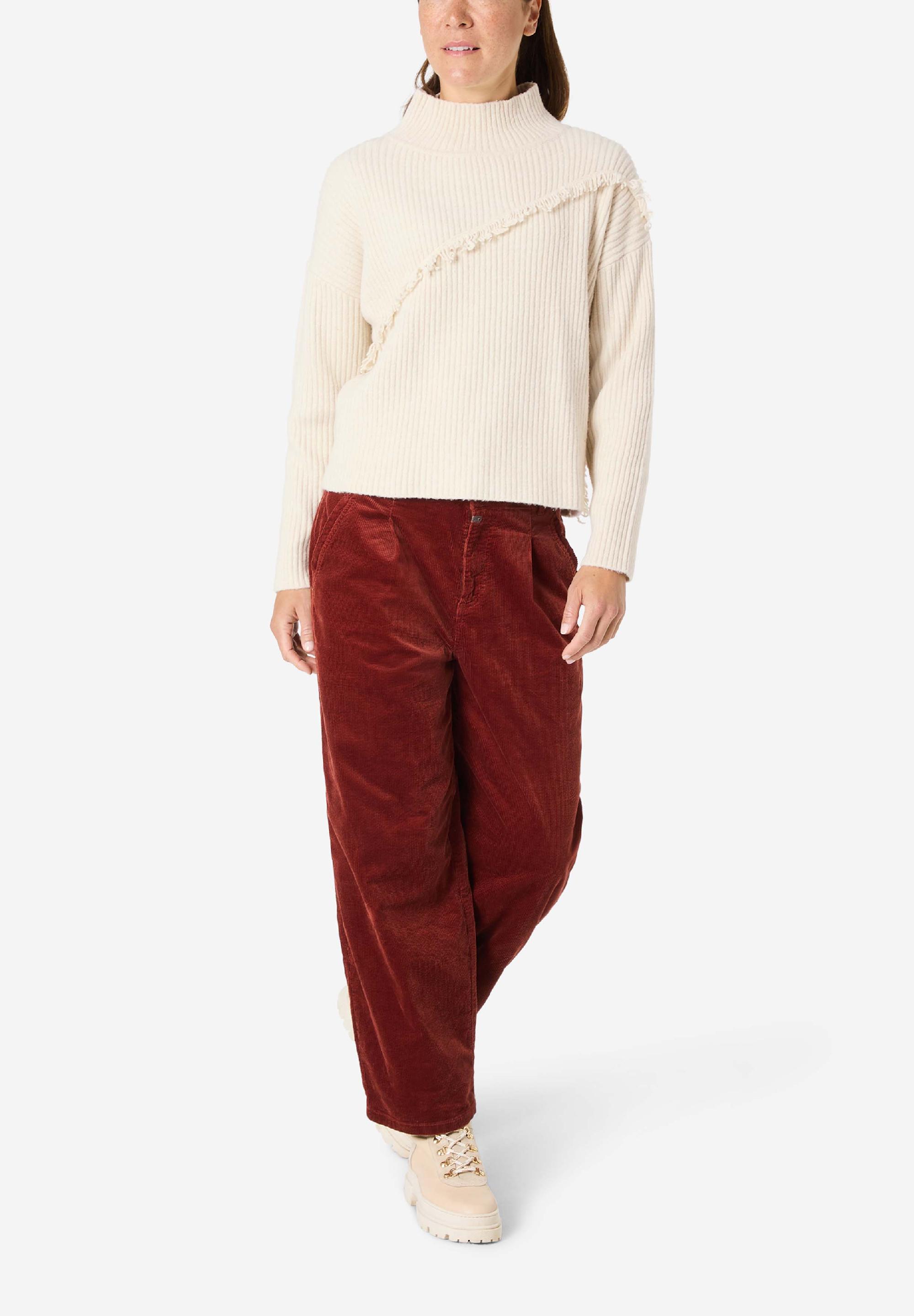 Fringe Mock Neck Pullover