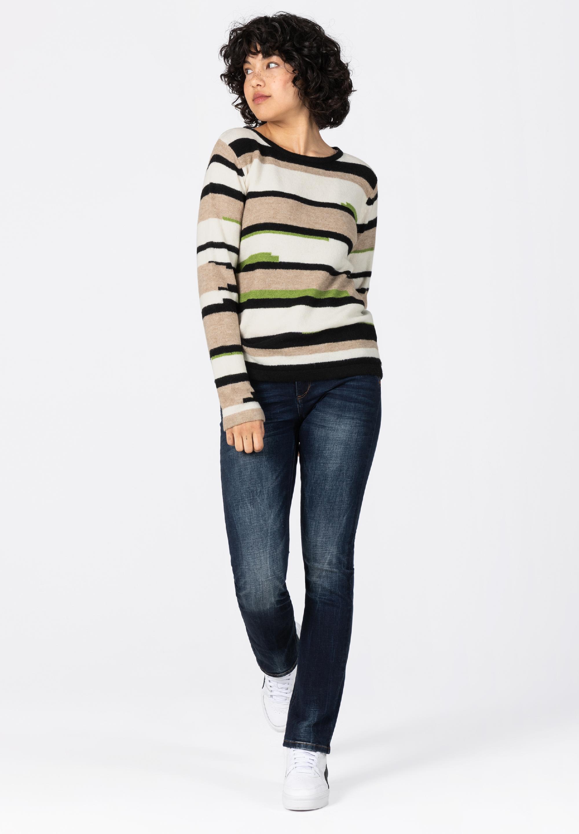 Multistripe Boatneck Pullover