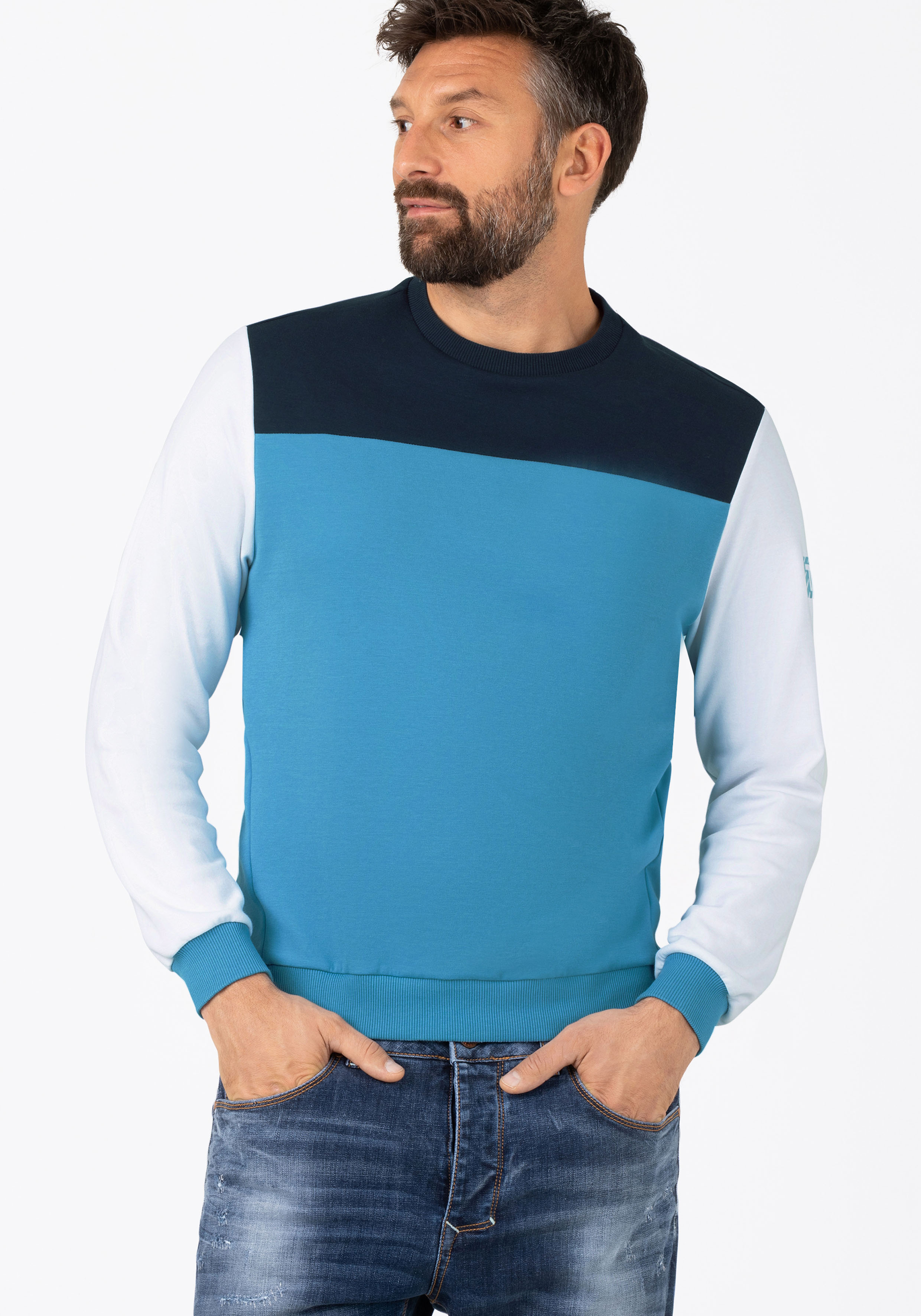 Color Block Crewneck Sweatshirt