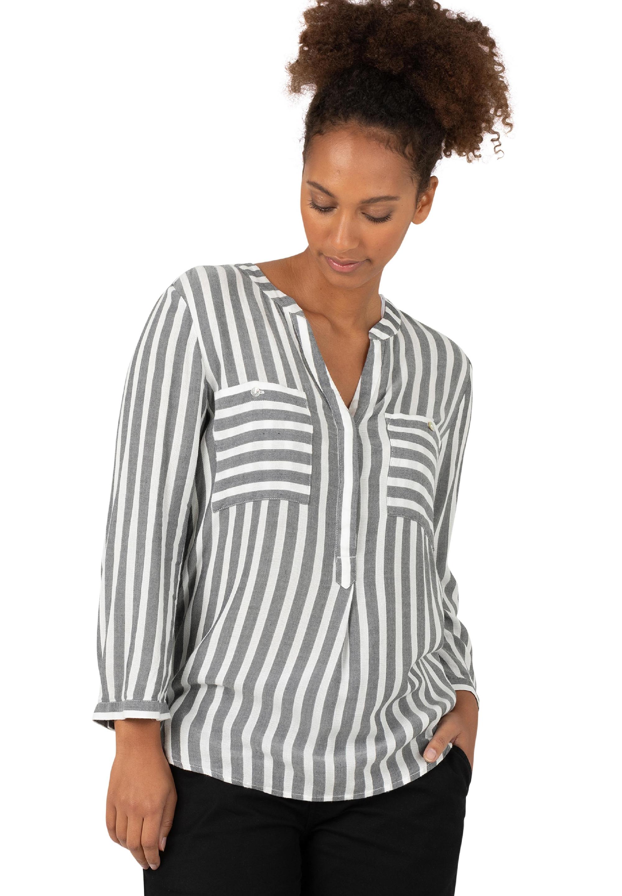 Striped Henley Blouse